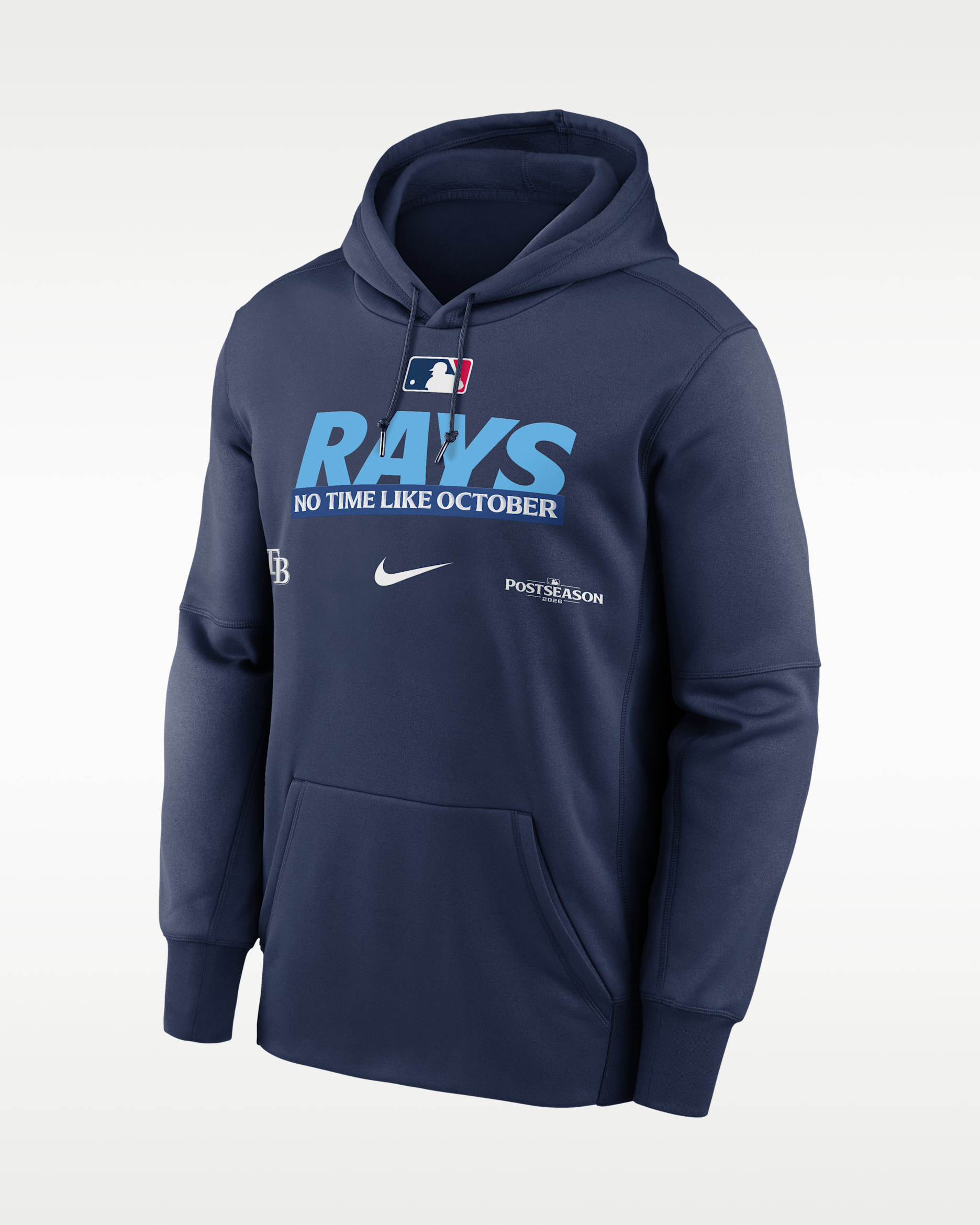 Tampa Bay Rays 2026 Postseason Authentic Collection Men's Nike Therma-FIT MLB Pullover Hoodie - Navy