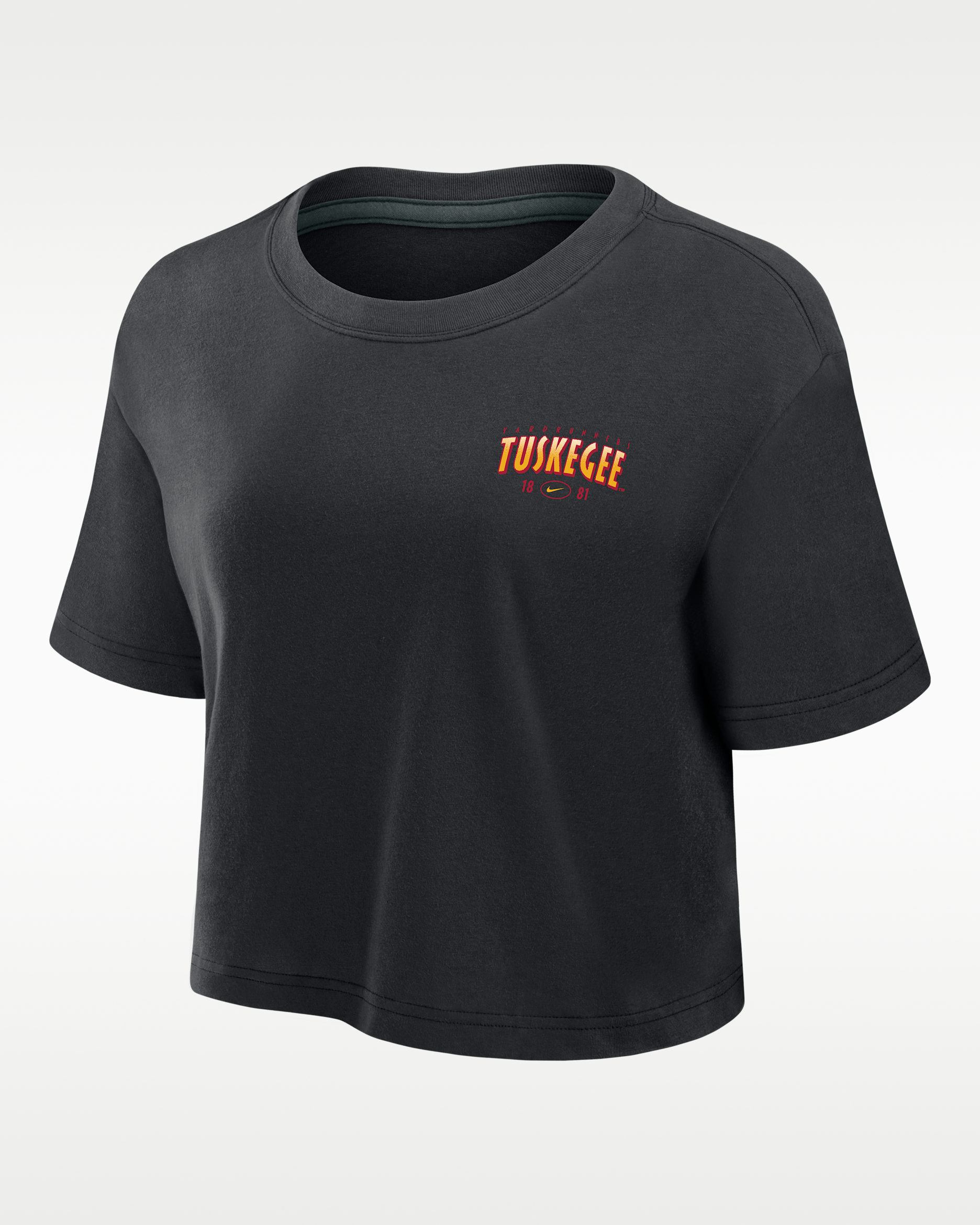 Nike College (Tuskegee University) Women's Dri-FIT Cropped T-Shirt - Black