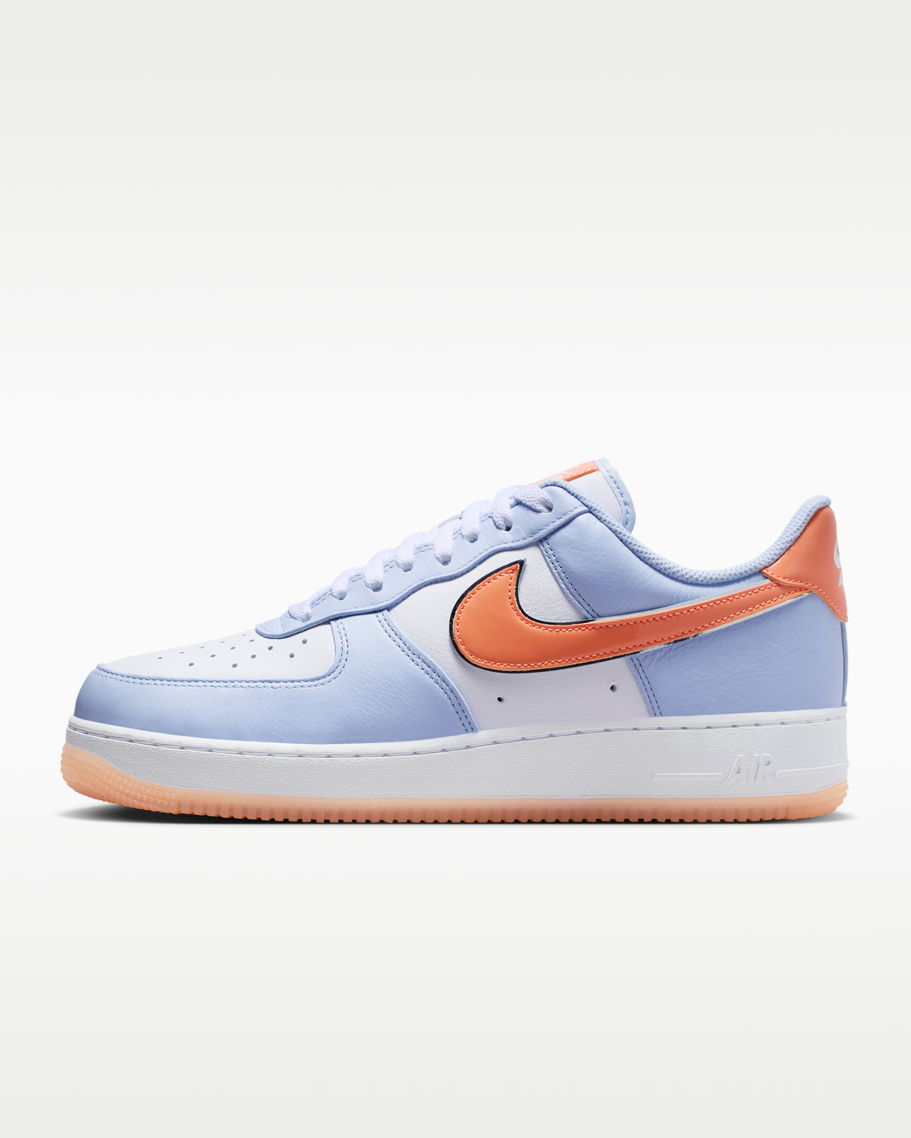 Nike Air Force 1 '07 Men's Shoes - Hydrogen Blue/White/Orange Frost/Metallic Silver