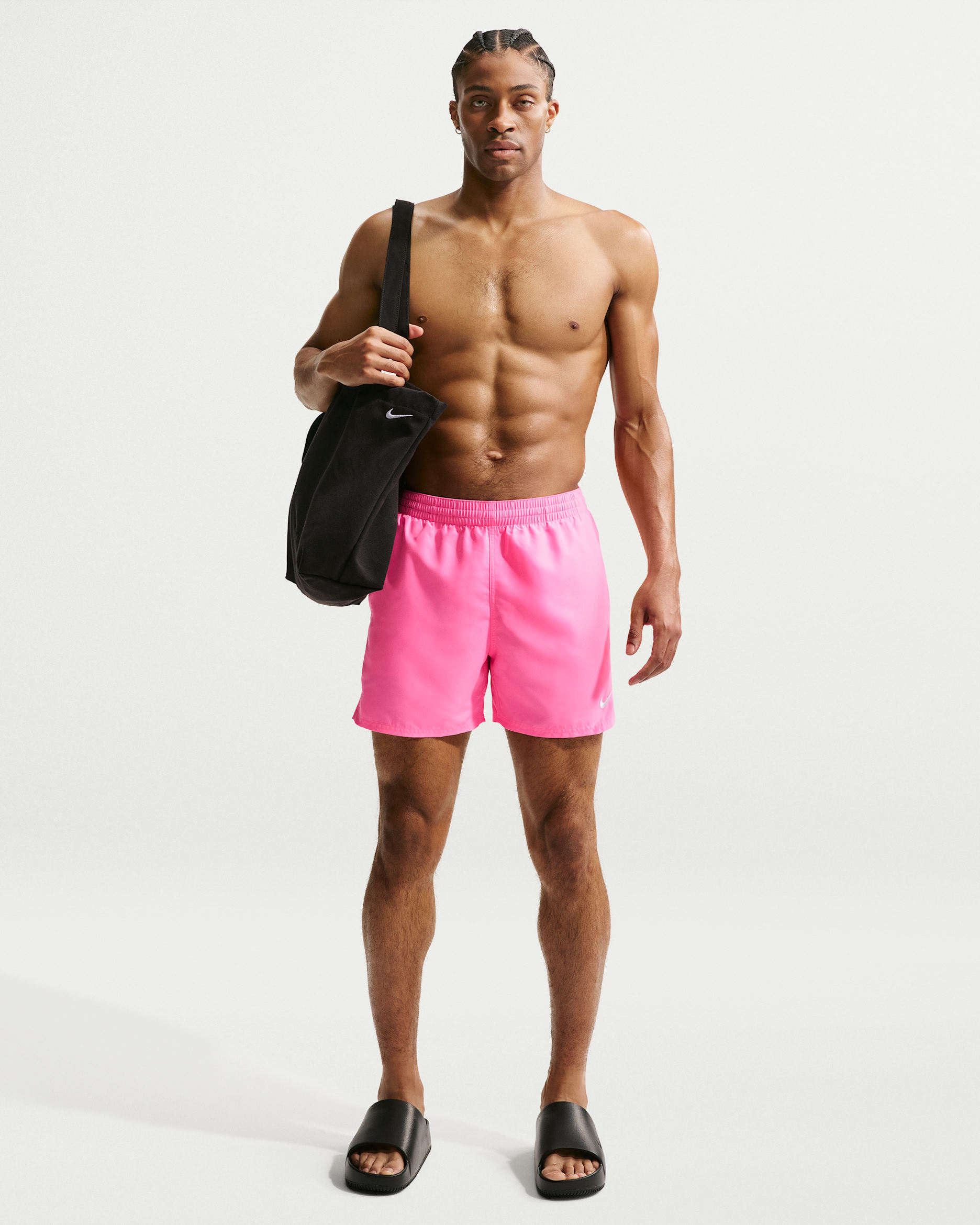 Shorts de playa o alberca con forro de ropa interior para hombre de 12.7 cm Nike Swim Breaker Essential - Rosa resplandor