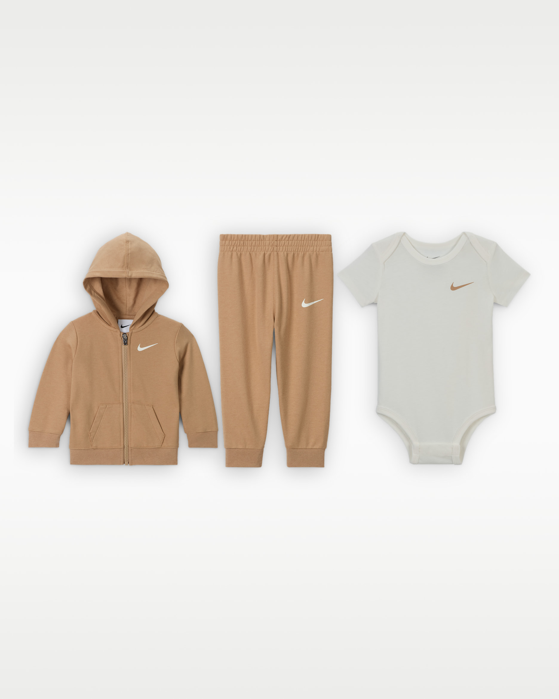 Nike Baby (0-6M) 3-Piece Bodysuit and Pants Set - Hemp