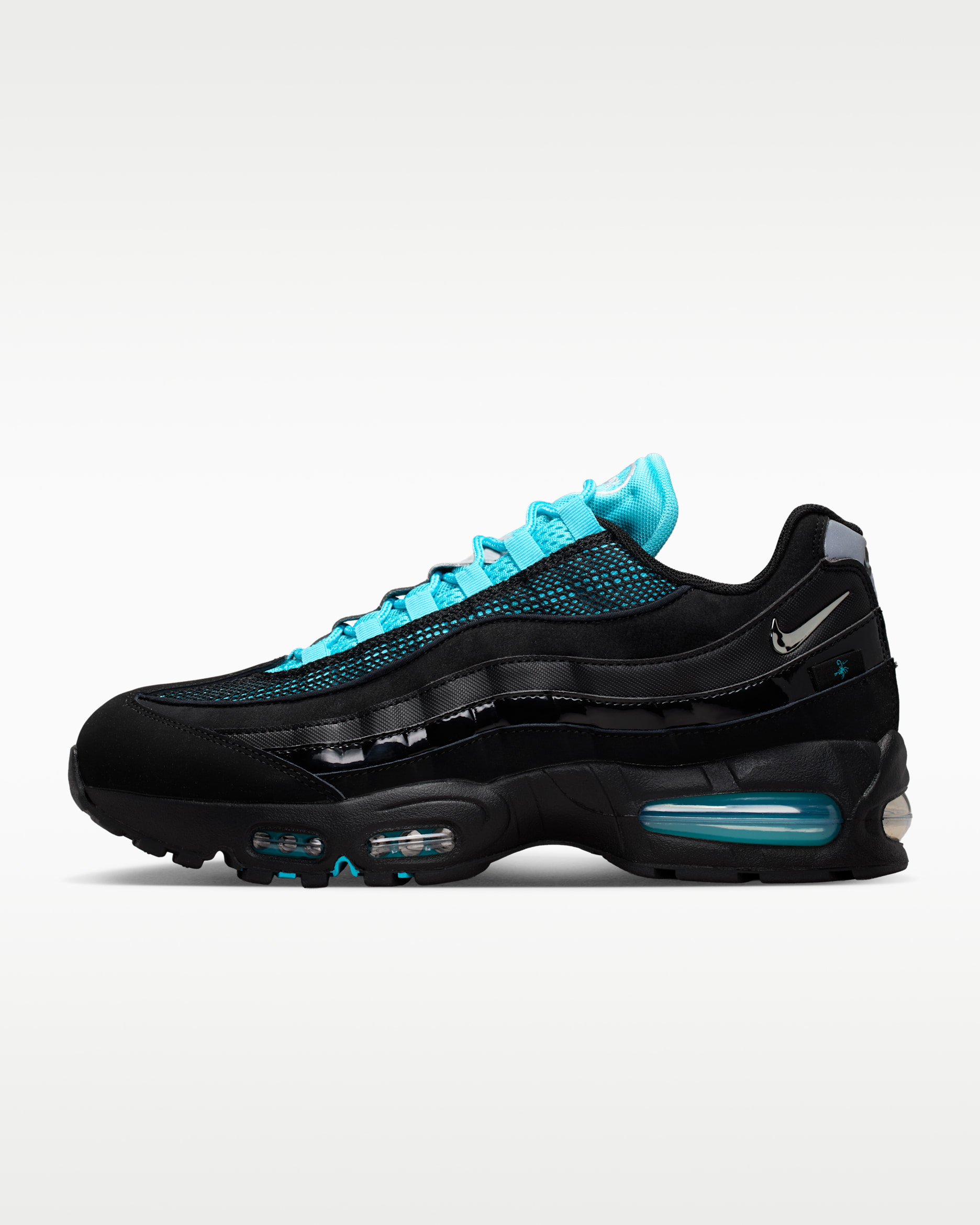 Nike Air Max 95 Big Bubble Men's Shoes - Black/Gamma Blue/Metallic Silver/Chrome
