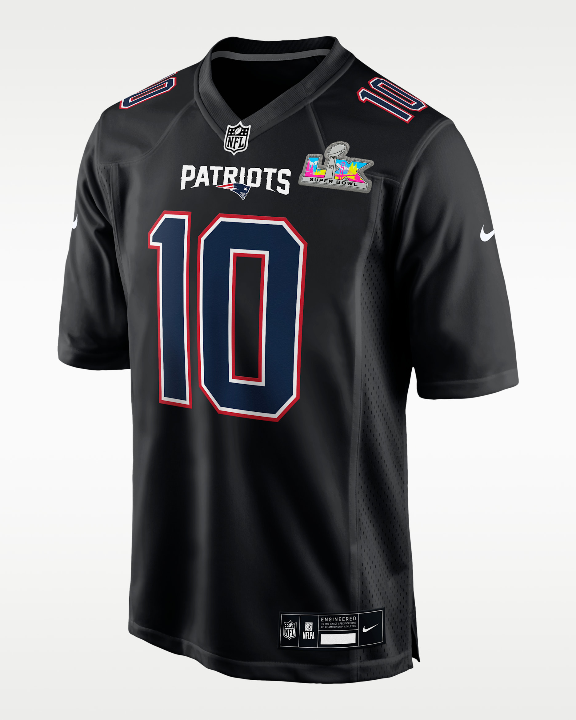 Drake Maye New England Patriots Super Bowl LX Men's Nike NFL Game Fashion Jersey - Black