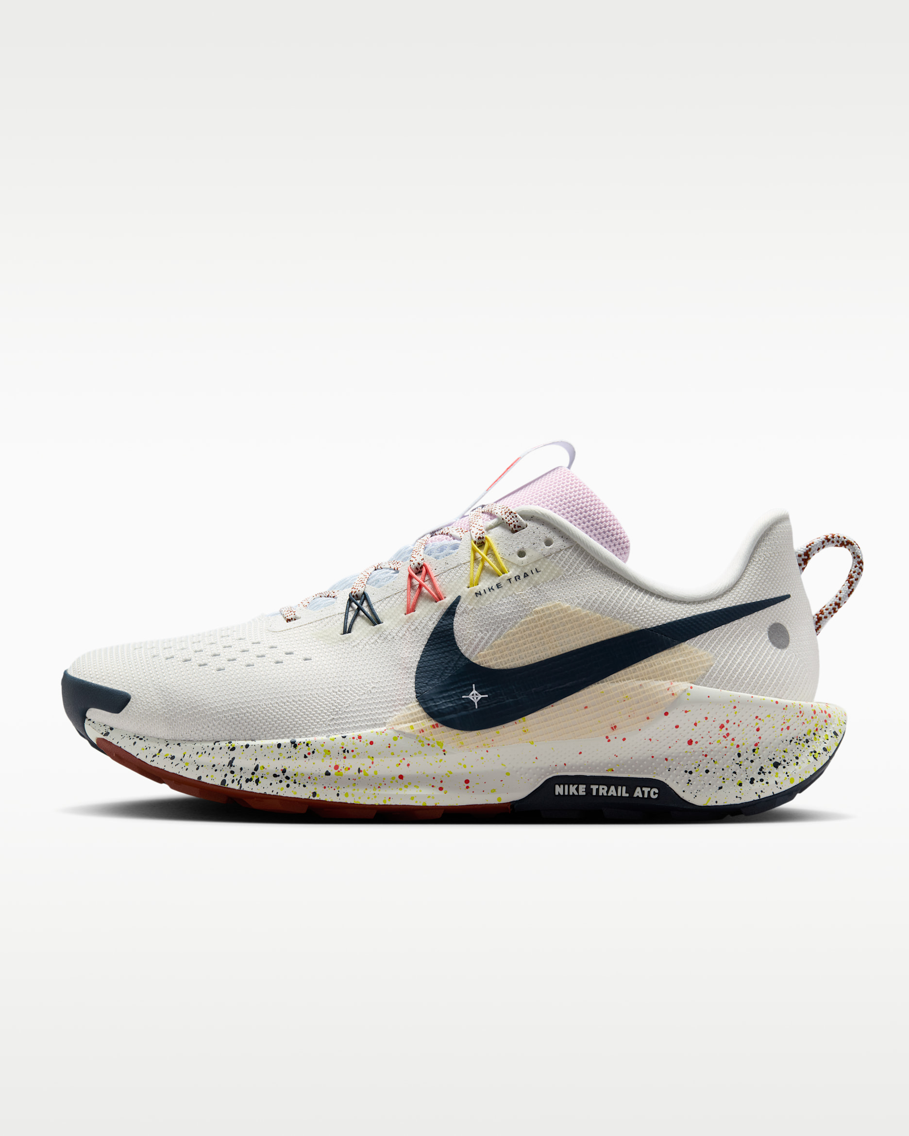 Nike Pegasus Trail 5 男款越野跑鞋 - Summit White/Football Grey/Pink Foam/Armory Navy