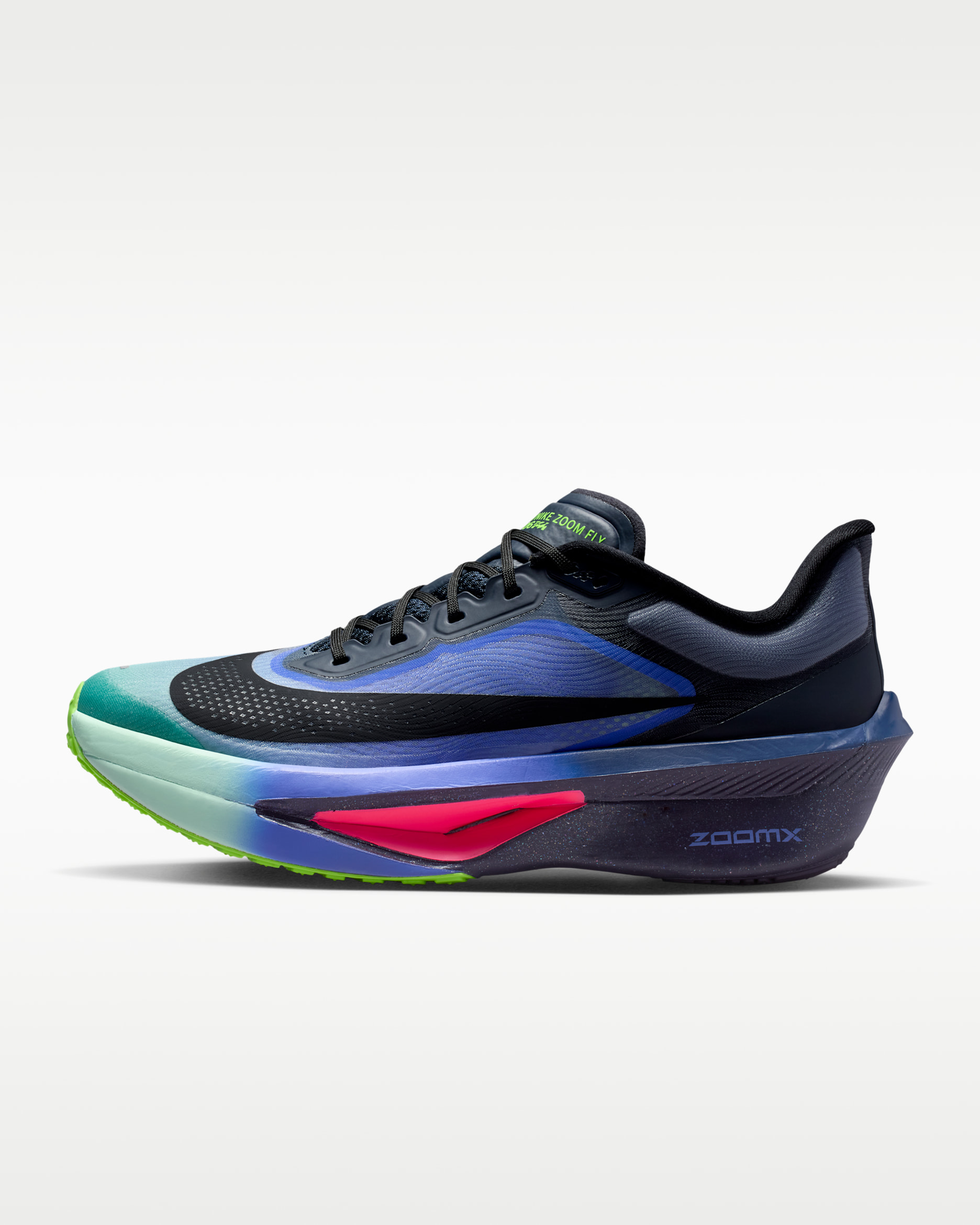 Nike Zoom Fly 6 Straßenlaufschuh (Herren) - Dark Obsidian/Racer Blue/Emerald Rise/Schwarz