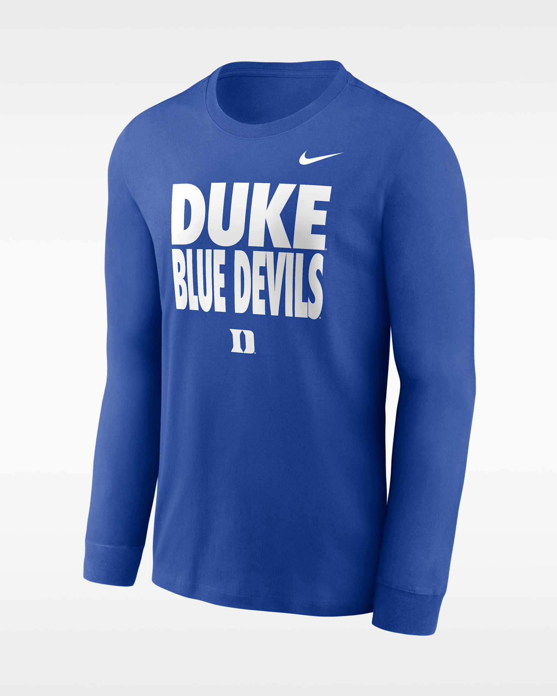 Playera de manga larga universitaria Nike Dri-FIT para hombre Duke Sideline Slogan - Royal juego