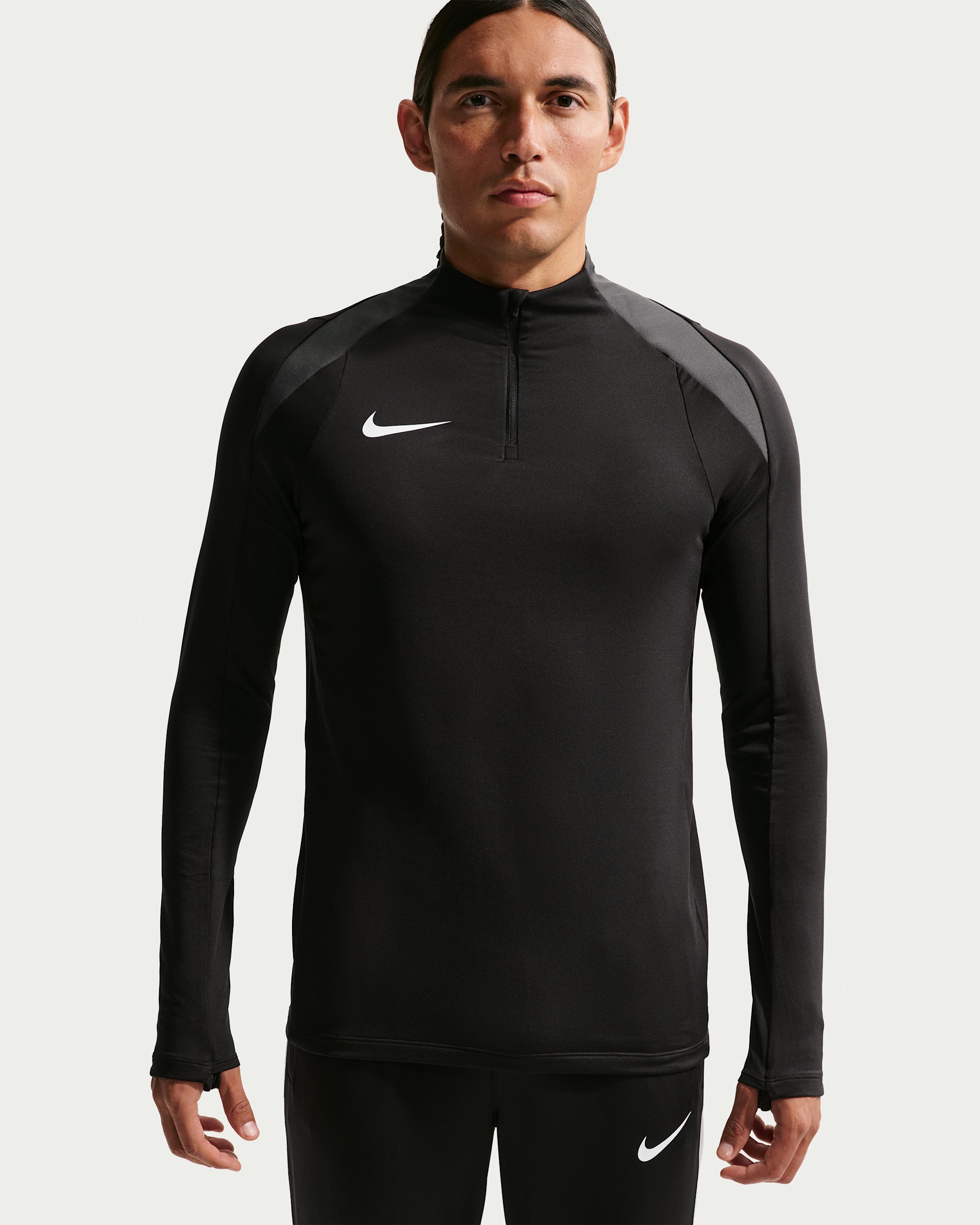 Nike Strike Part superior d'entrenament de futbol Dri-FIT amb mitja cremallera - Home - Negre/Anthracite/Blanc