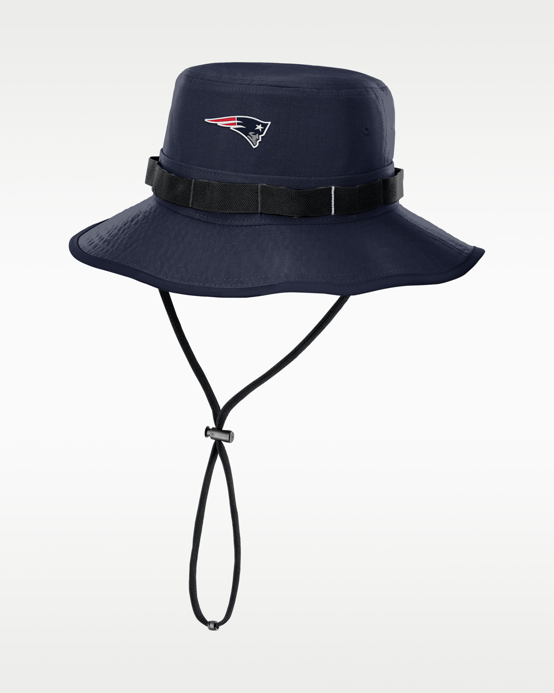 Gorro tipo pescador universitario Dri-FIT de la NFL de los New England Patriots para hombre, Primetime Apex Boonie - Azul marino