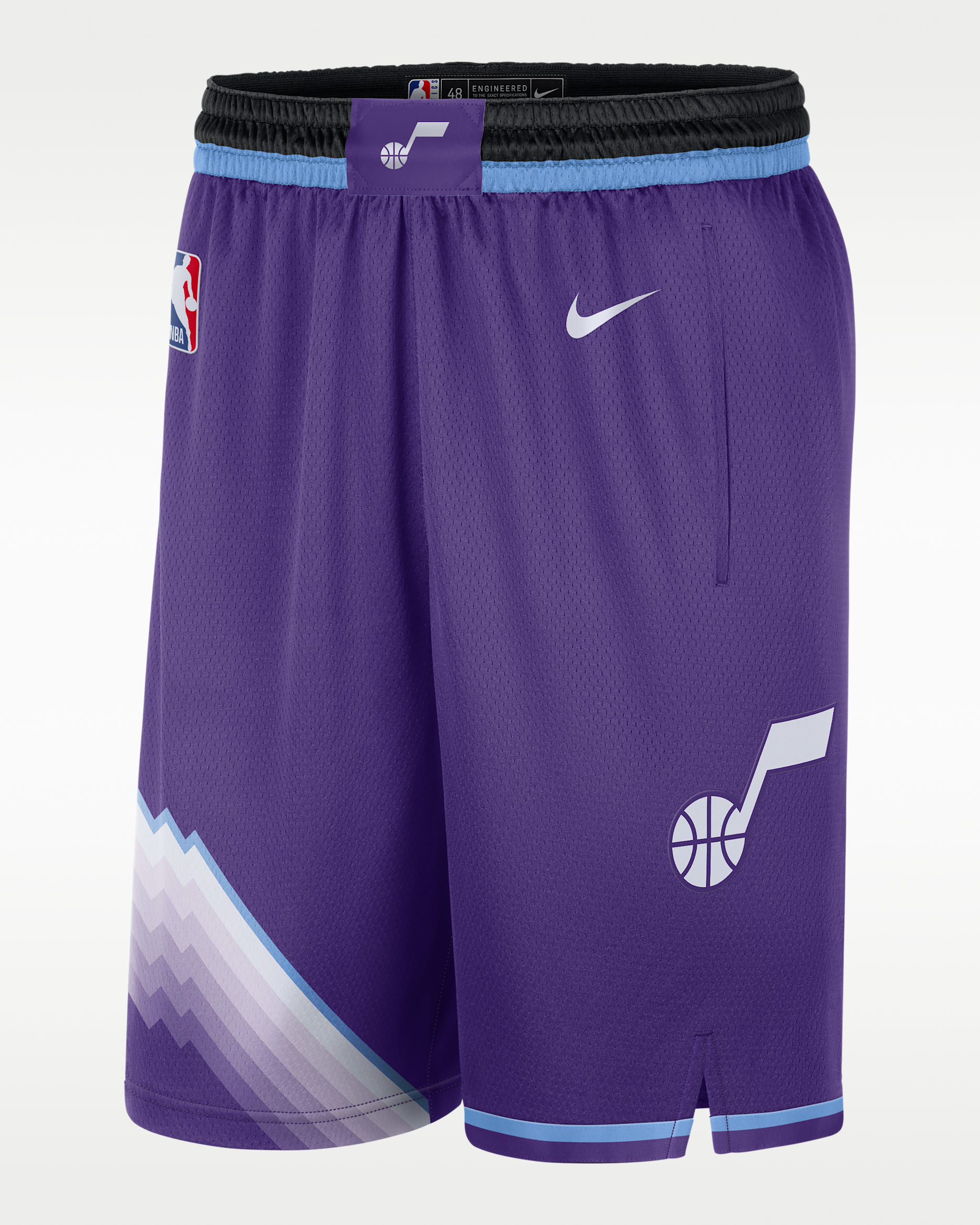 Shorts Nike Dri-FIT de la NBA Swingman para hombre Utah Jazz Icon Edition 2025/26 - Morado campo/Blanco