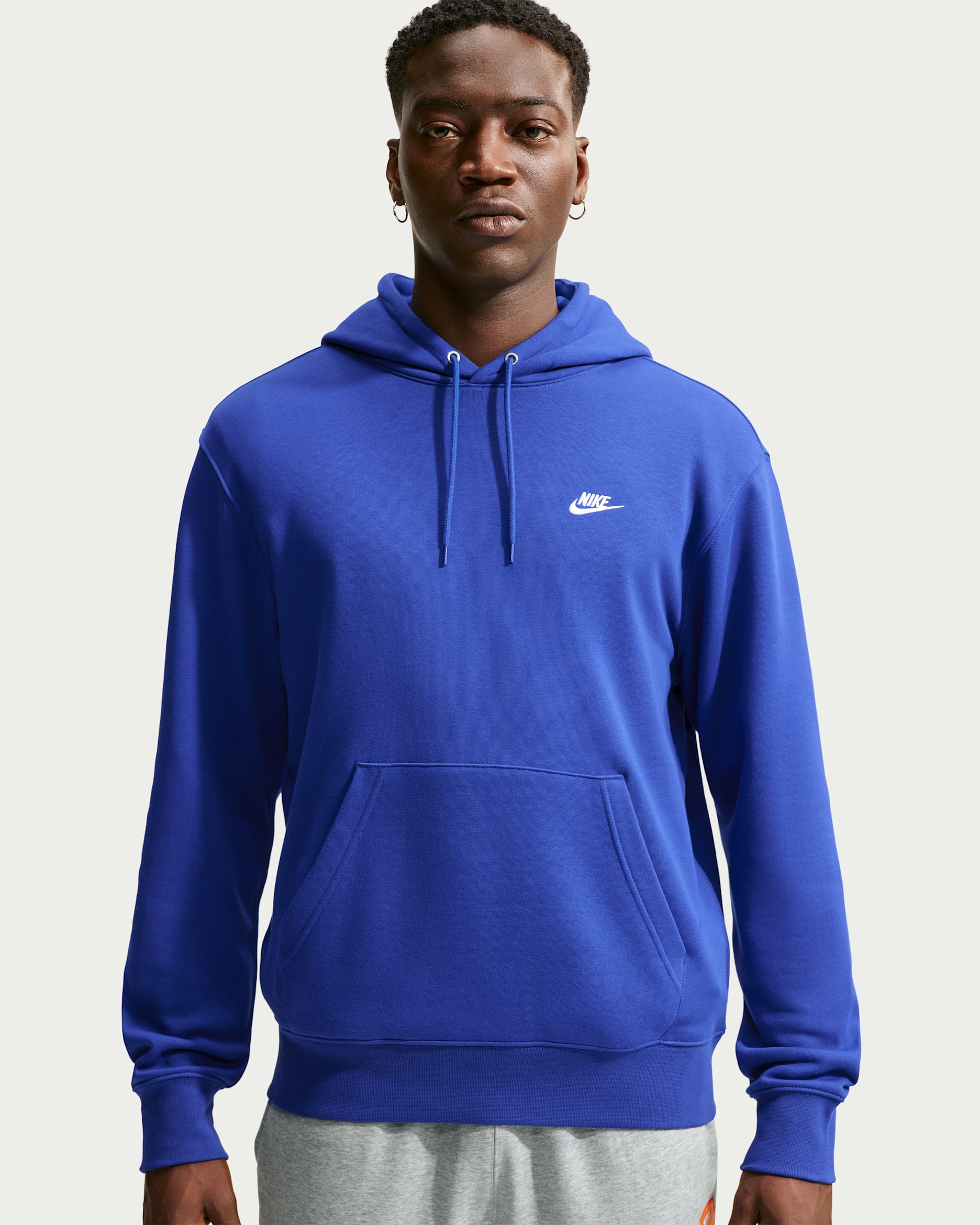Nike Club Men's Pullover Fleece Hoodie - Old Royal/Old Royal/White