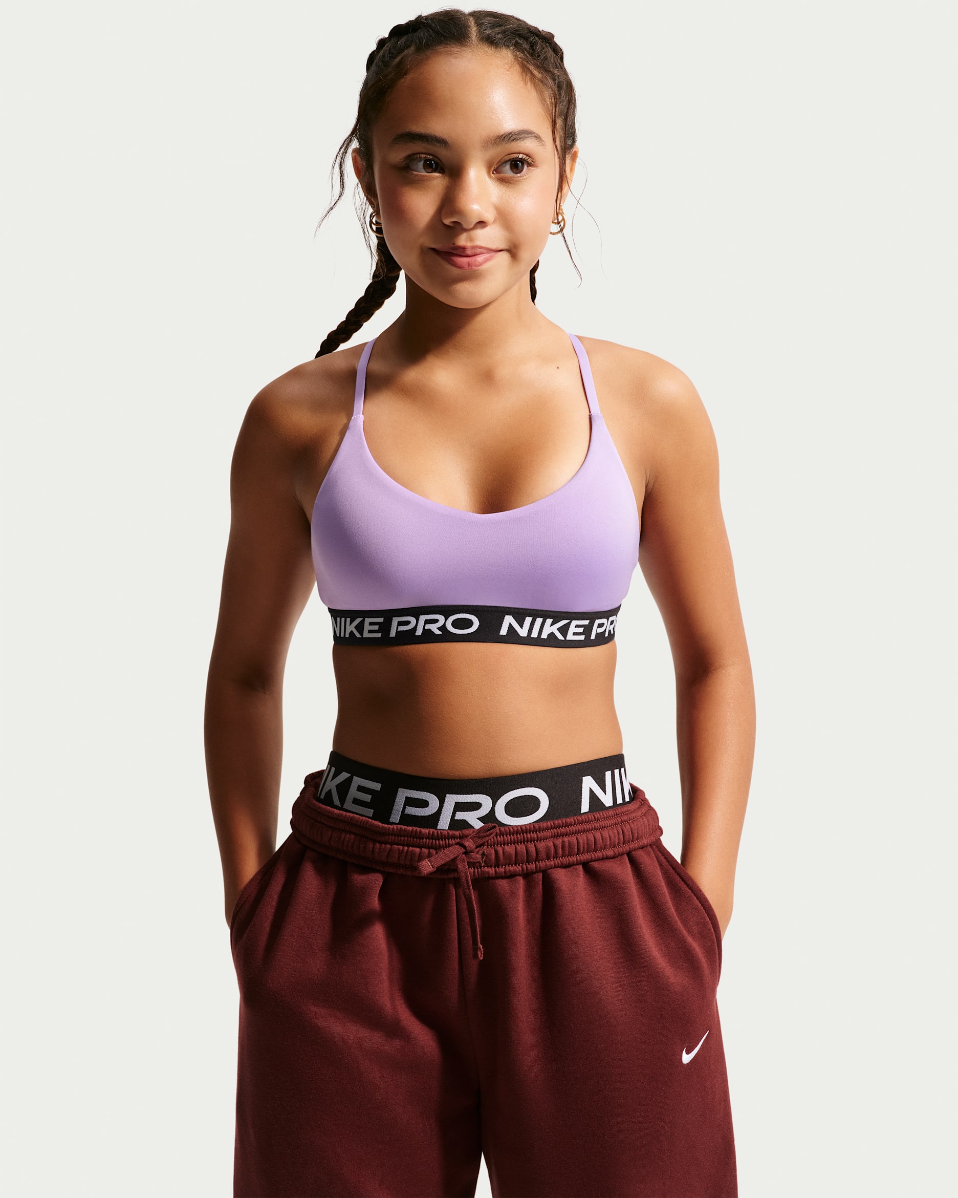Nike Pro Big Kids' (Girls') Indy Bra - Violet Star