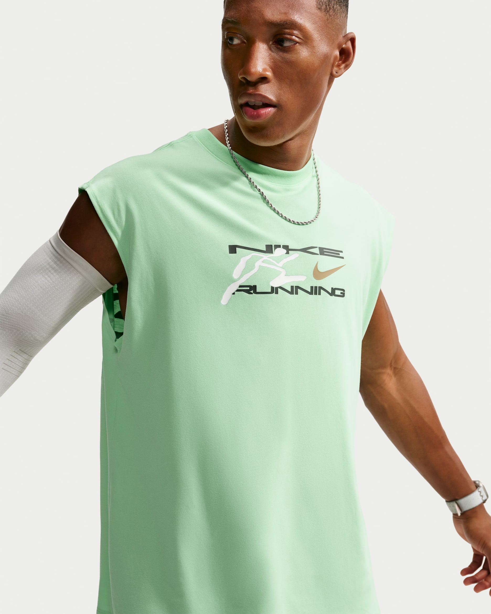 Nike Men's Dri-FIT Sleeveless Running T-Shirt - Cucumber Calm