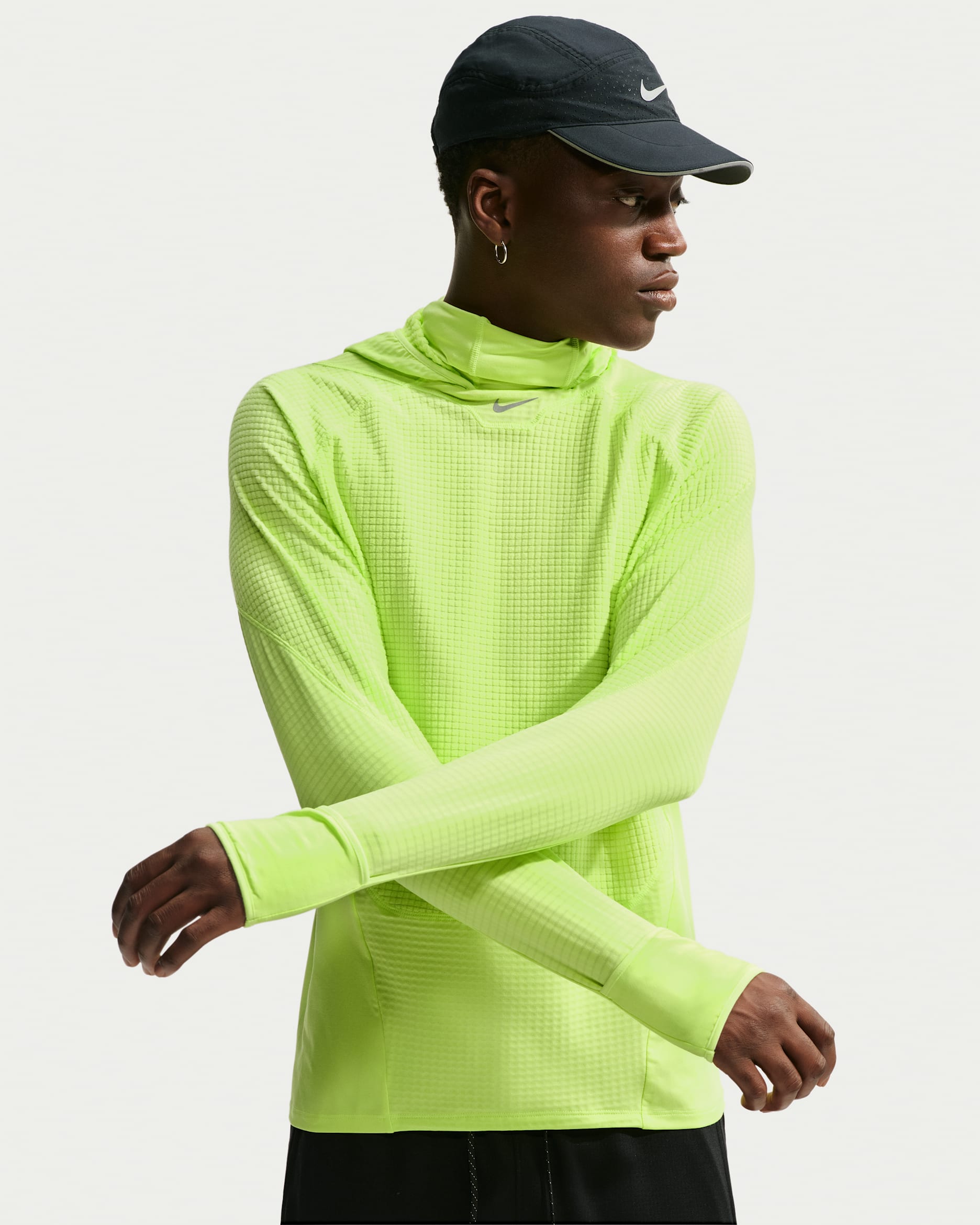Nike Stride Therma-FIT Winterized-mellemlag til løb til mænd - Light Lemon Twist/Light Lemon Twist/sort