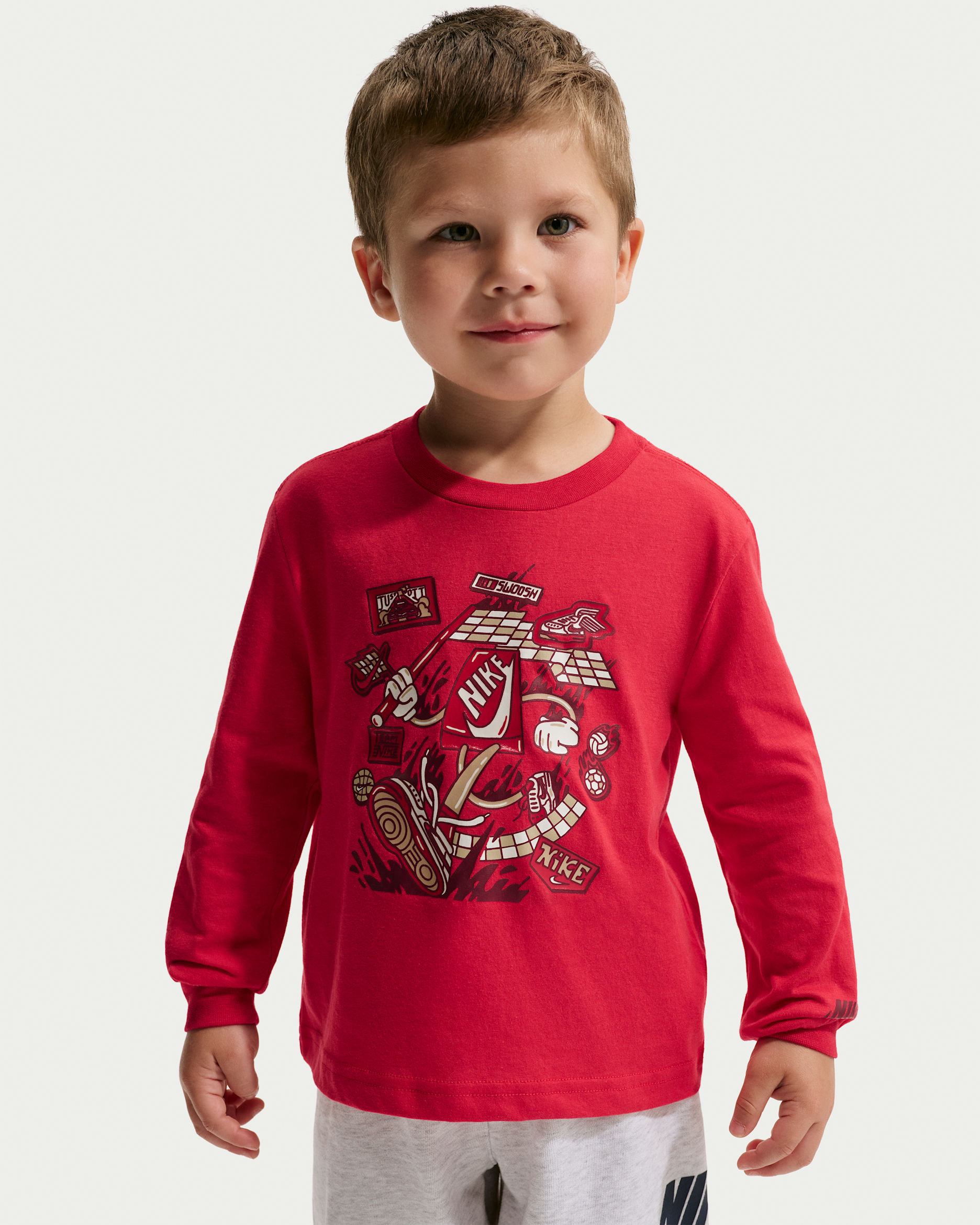 Nike Toddler Boxy Long-Sleeve T-Shirt - University Red