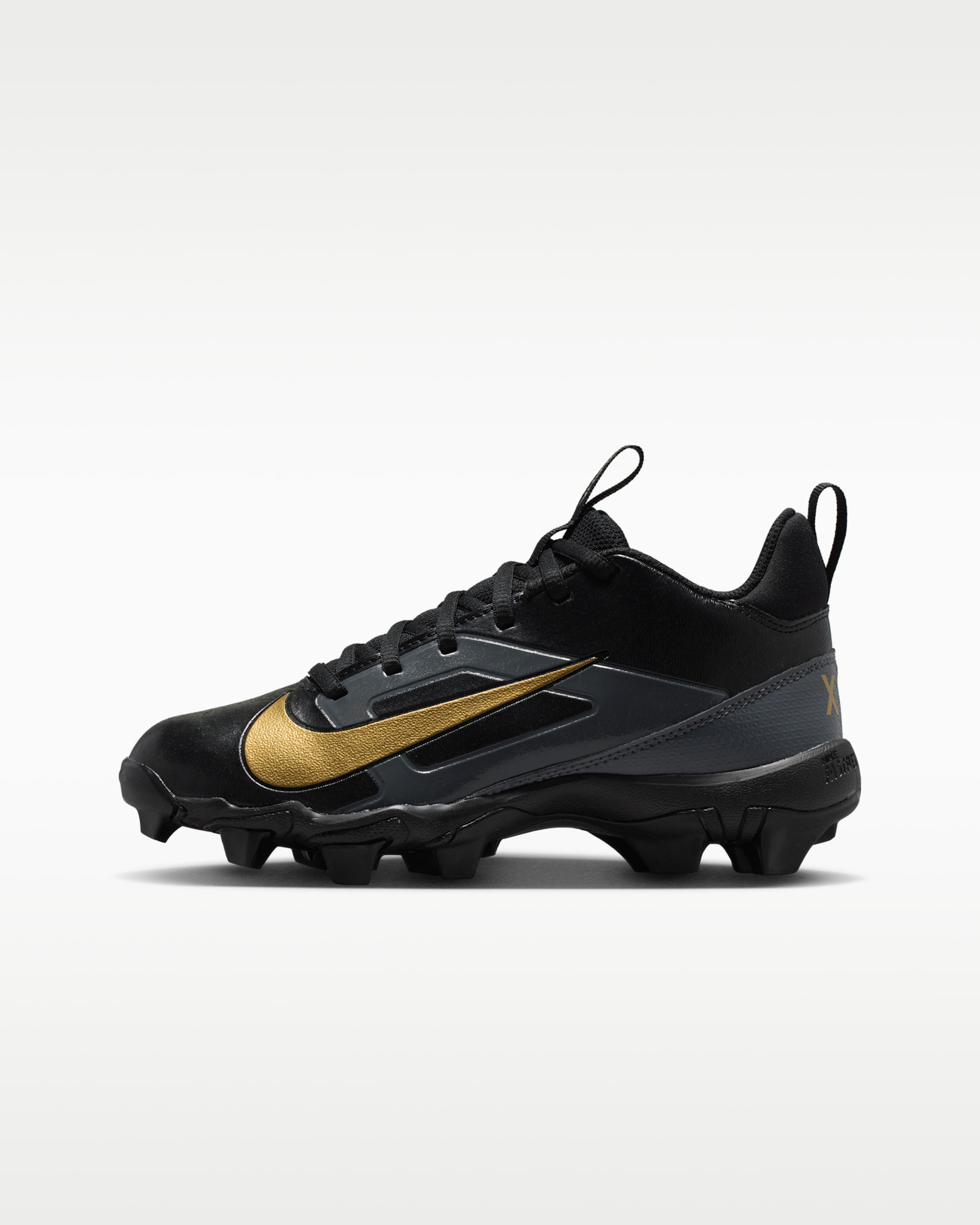 Nike Alpha Menace Shark "Saquon Barkley" Big Kids' Football Cleats - Black/Dark Grey/White/Metallic Gold