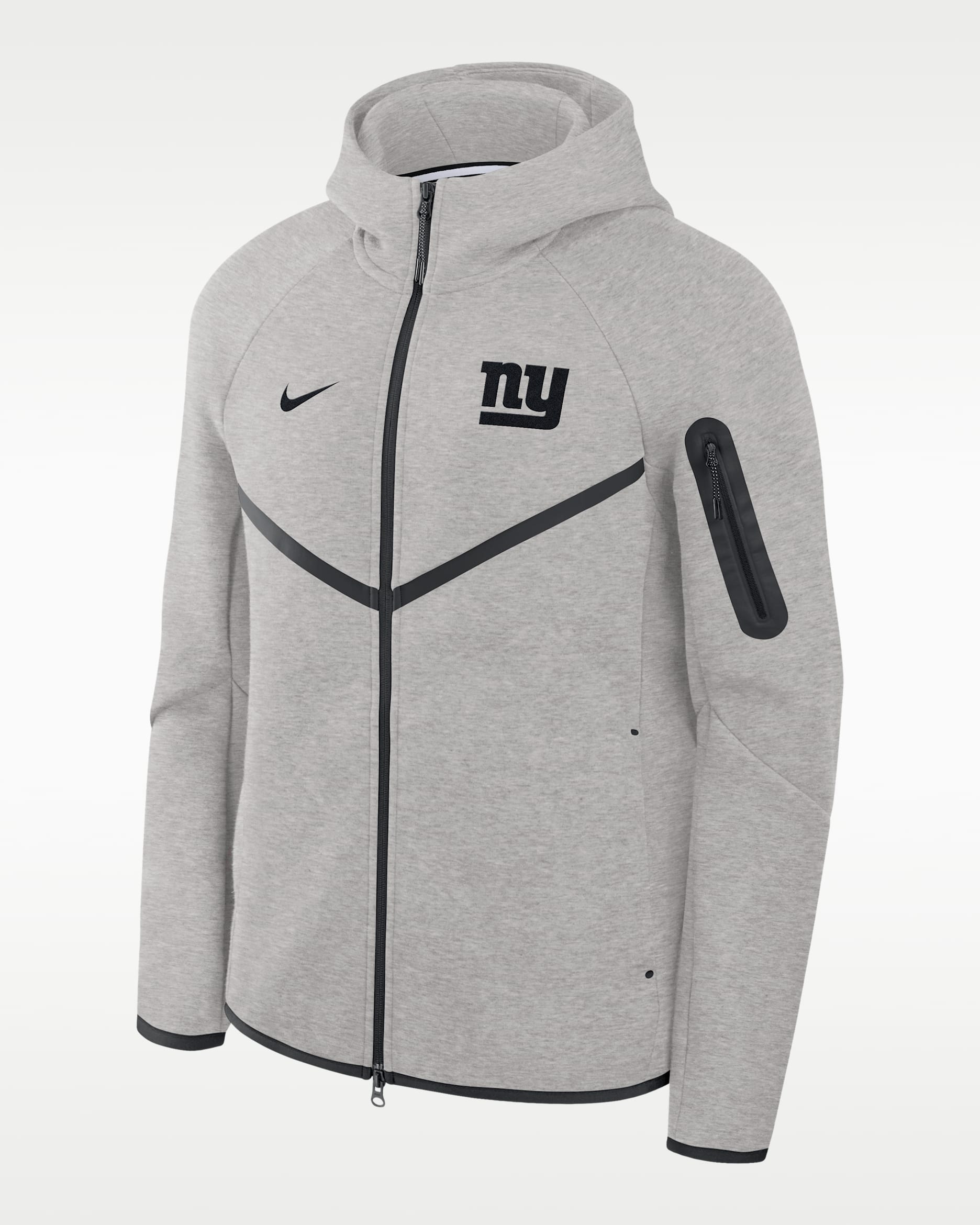 New York Giants Top Billing Tech Fleece Windrunner Men's Nike NFL Full-Zip Hooded Jacket - Grey Heather/Black