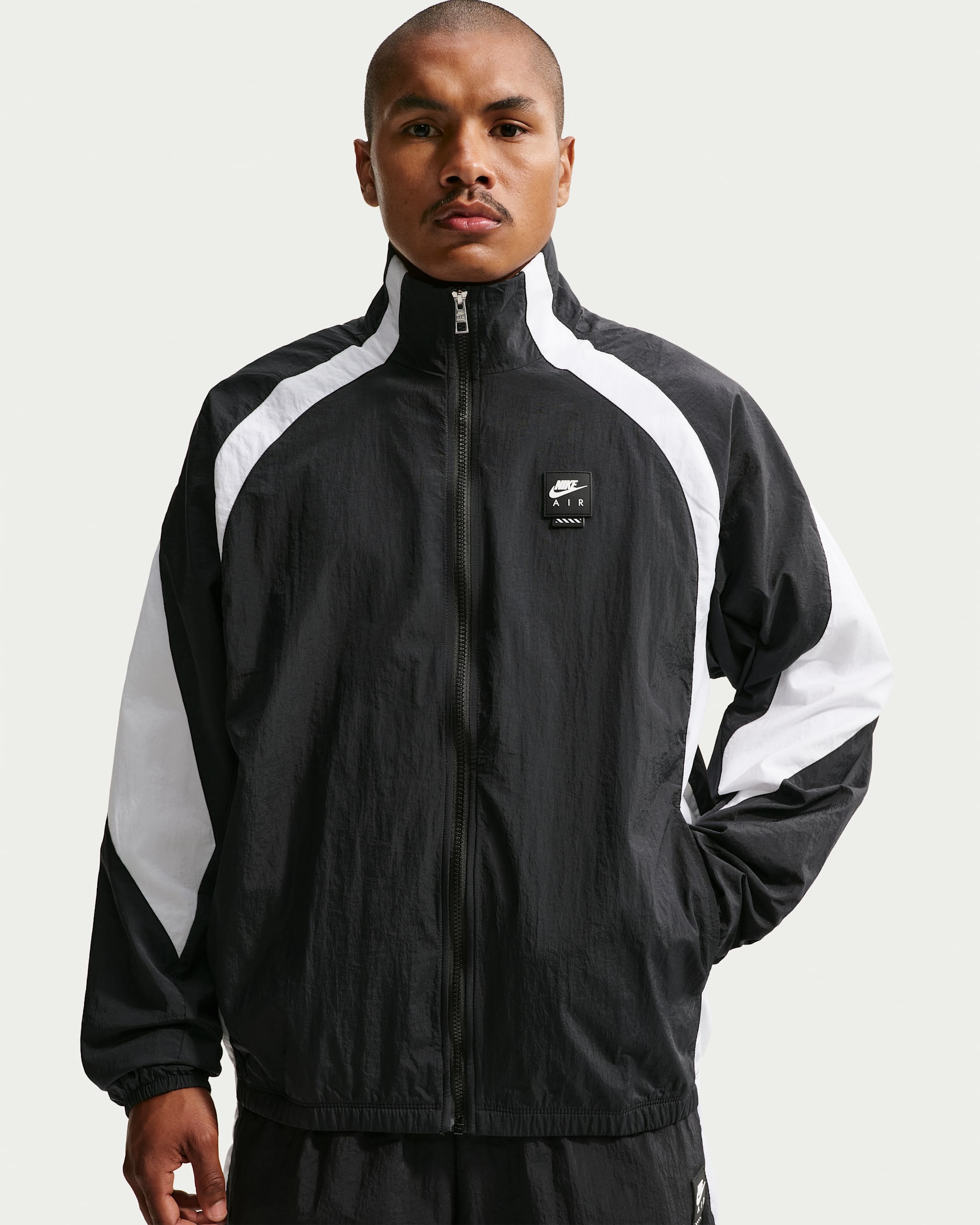 Chamarra deportiva de tejido Woven para hombre Nike Air - Negro/Blanco/Negro