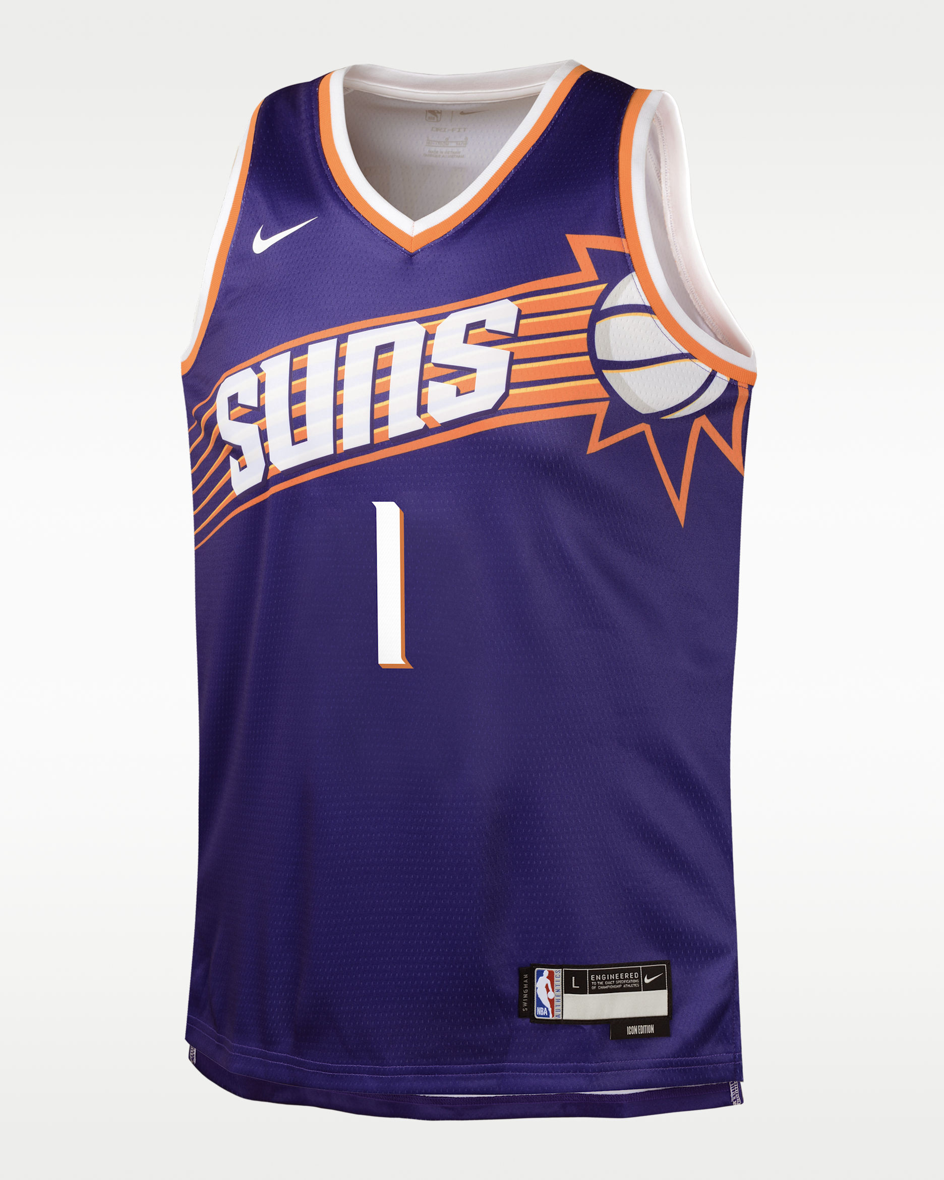 Devin Booker Phoenix Suns Icon Edition Big Kids' Nike NBA Swingman Jersey - New Orchid