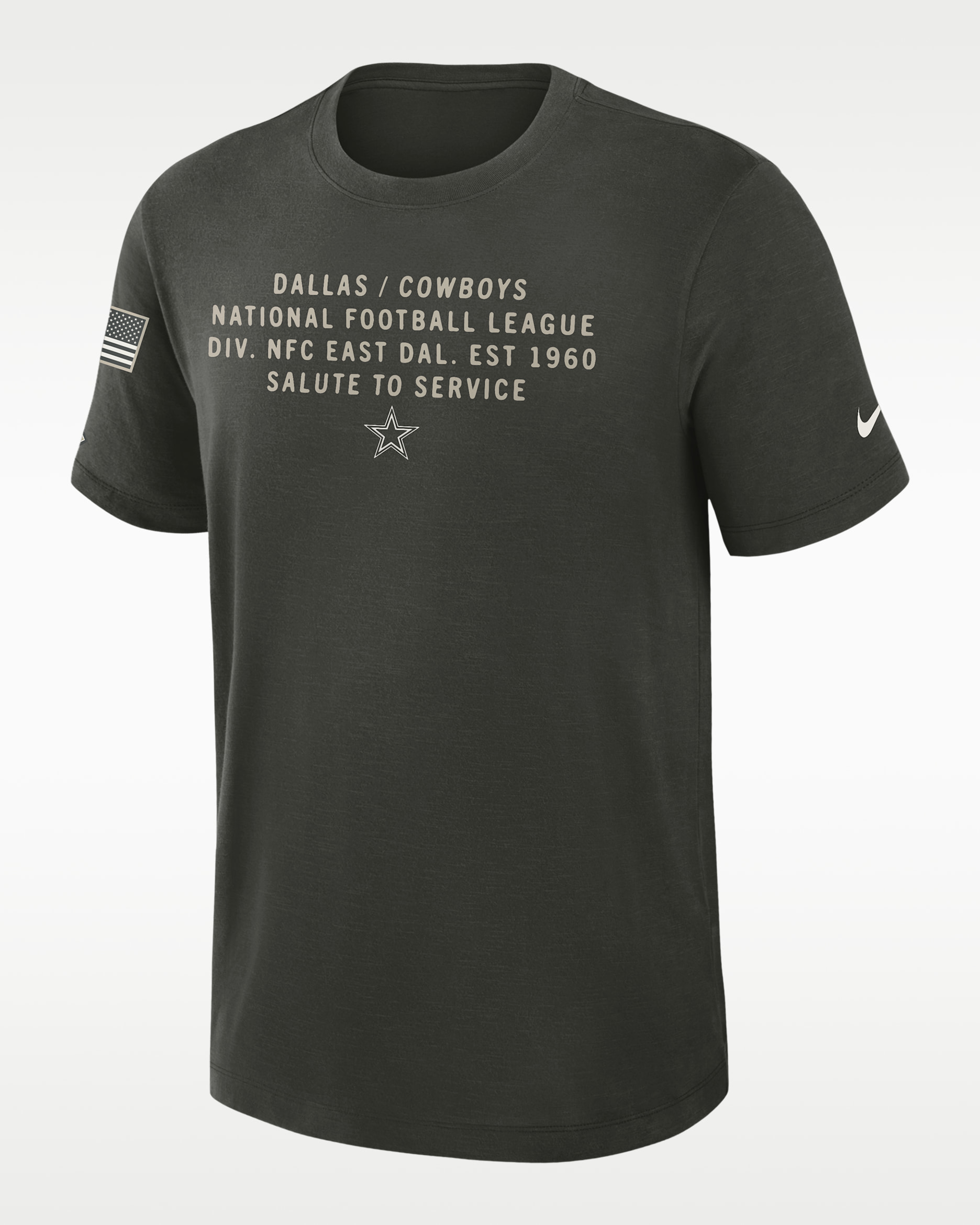 Playera Nike Dri-FIT de la NFL para hombre de los Dallas Cowboys Salute to Service - Verde bosque