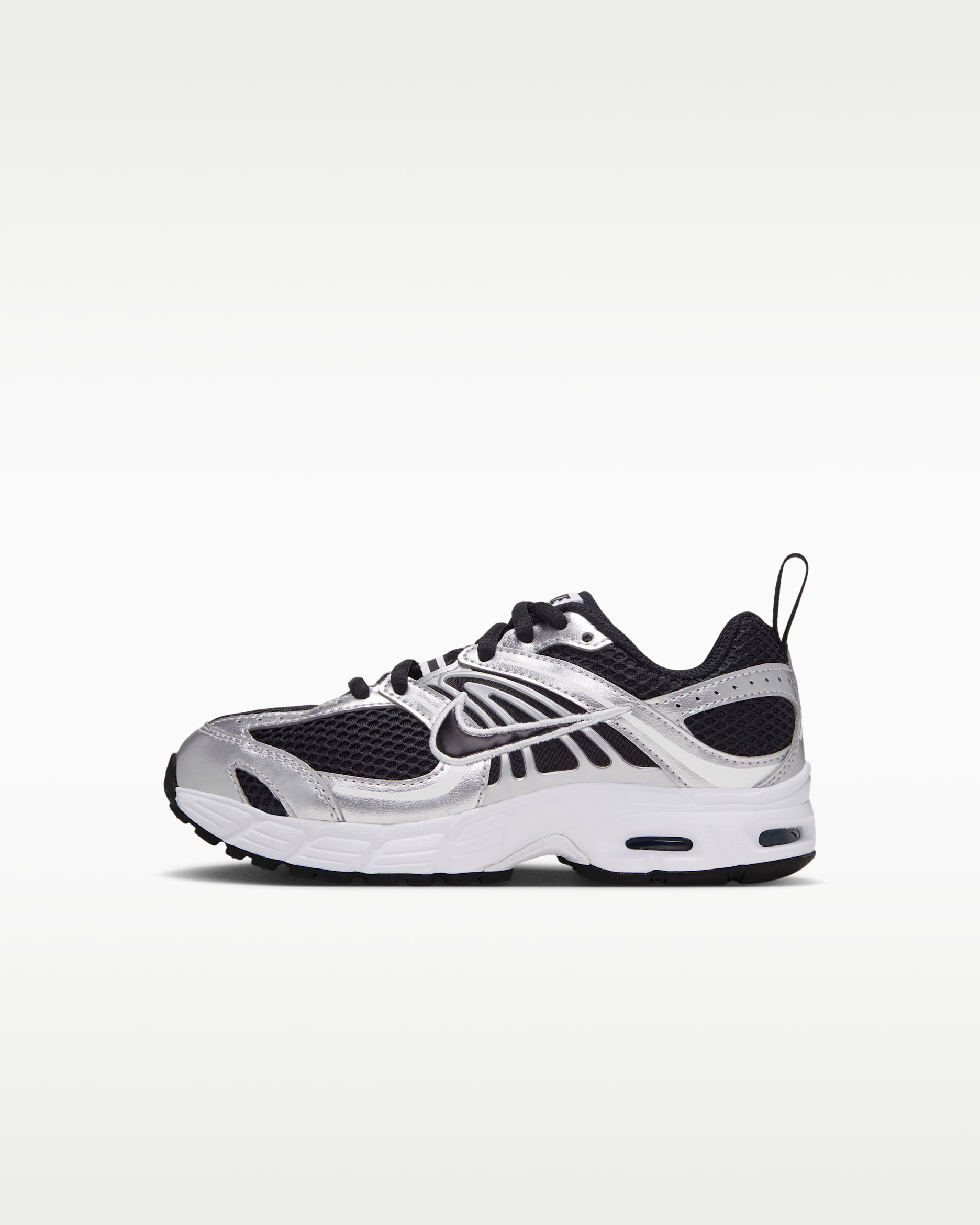Nike Air Max Moto 2K sko til små barn - Svart/Metallic Silver/Hvit/Svart