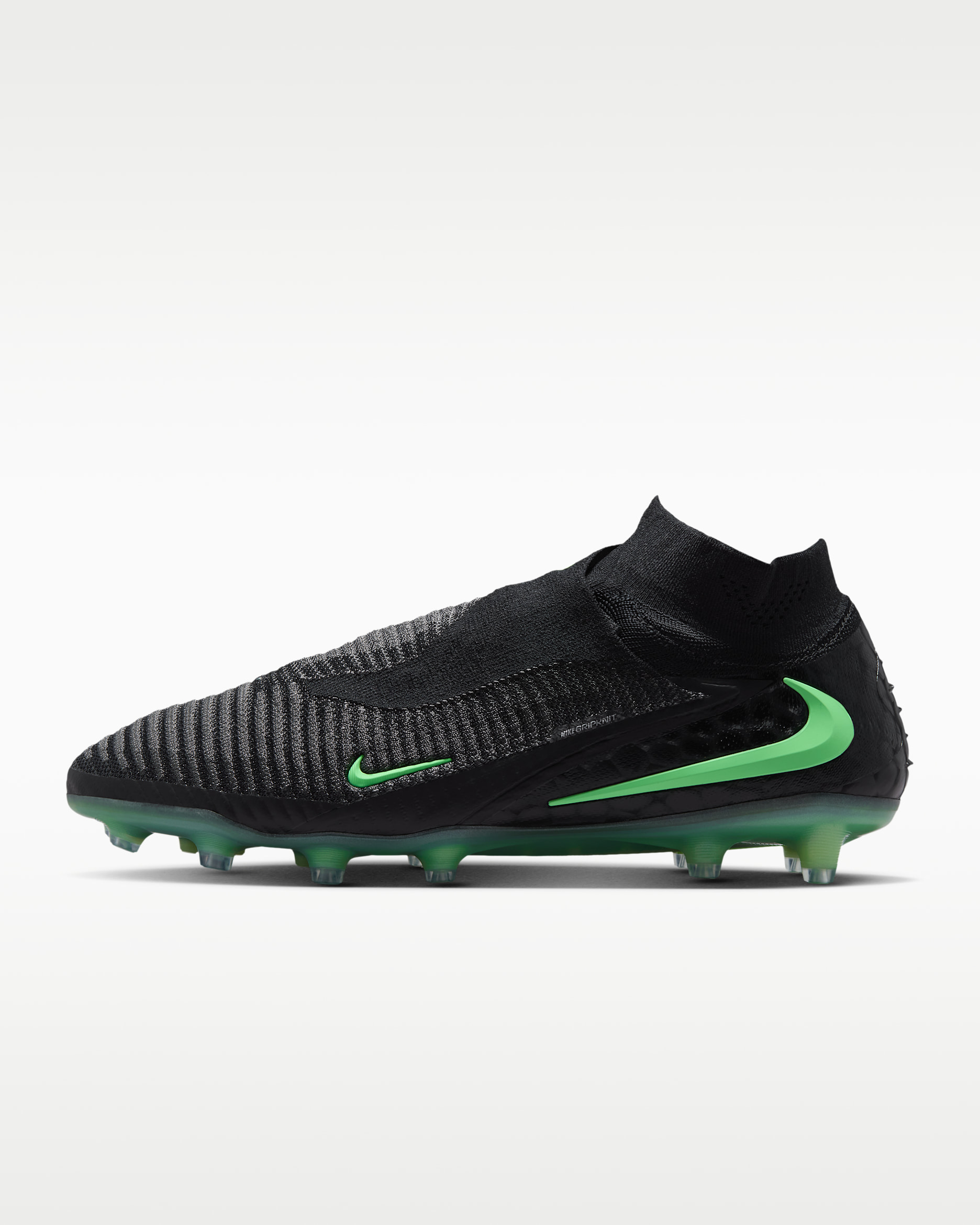 Nike Phantom 6 High Elite Artificial-Grass Soccer Cleats - Black/Black/Illusion Green