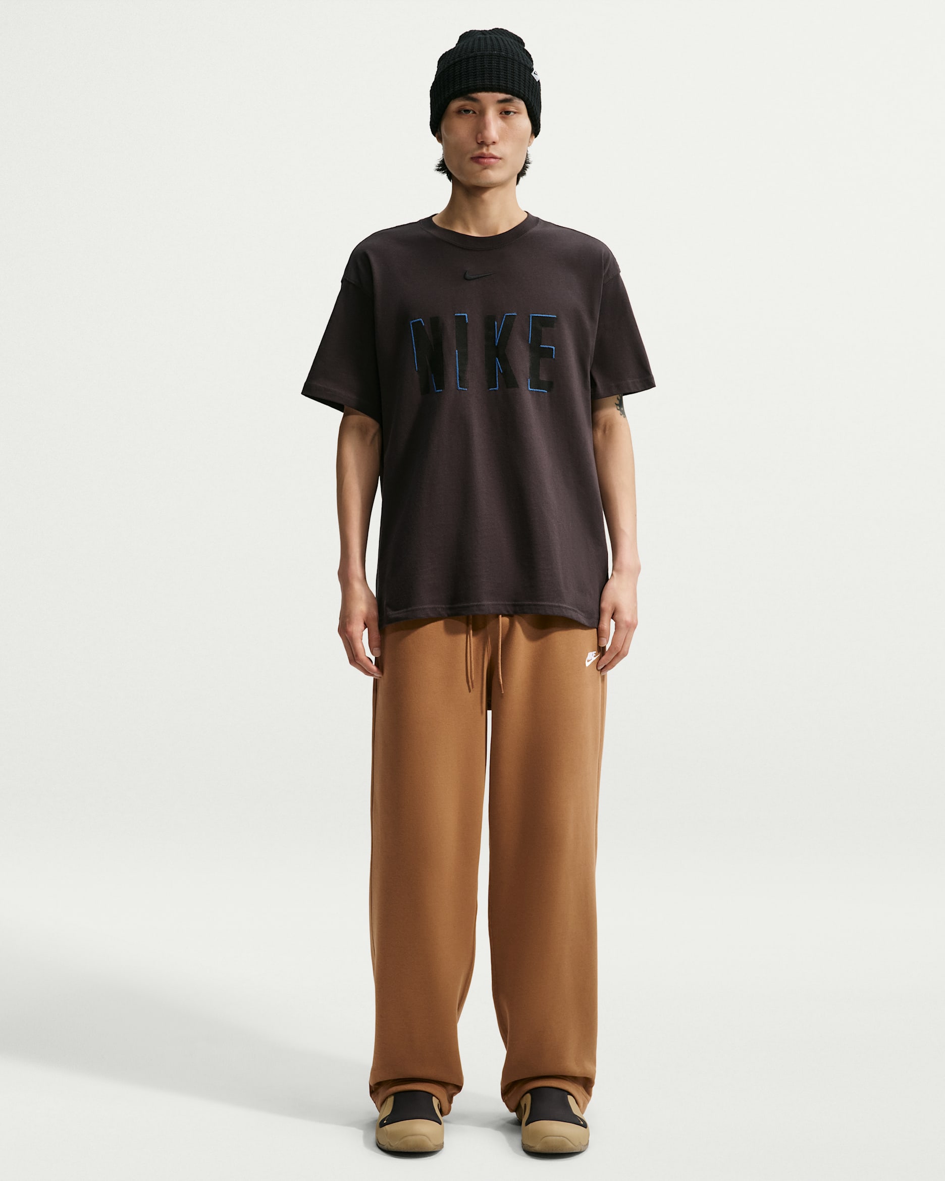 Nike Sportswear Club Men's Fleece Bungee Pants - Ale Brown/Ale Brown/White