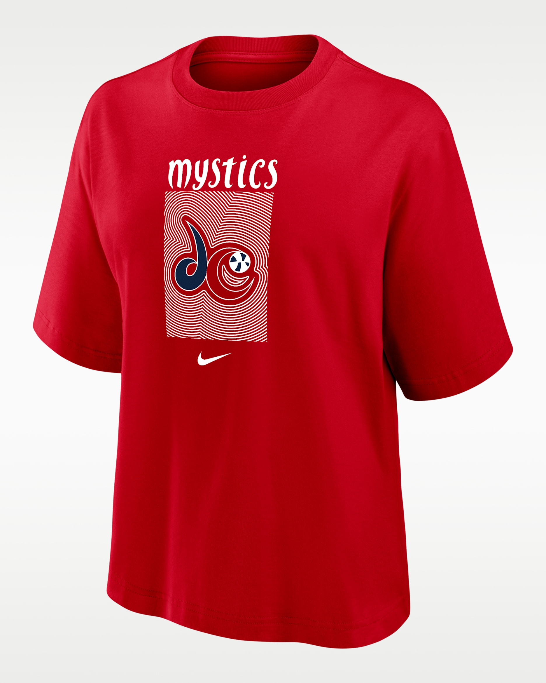 Playera Nike de la WNBA de corte cuadrado para mujer Washington Mystics - Rojo universitario