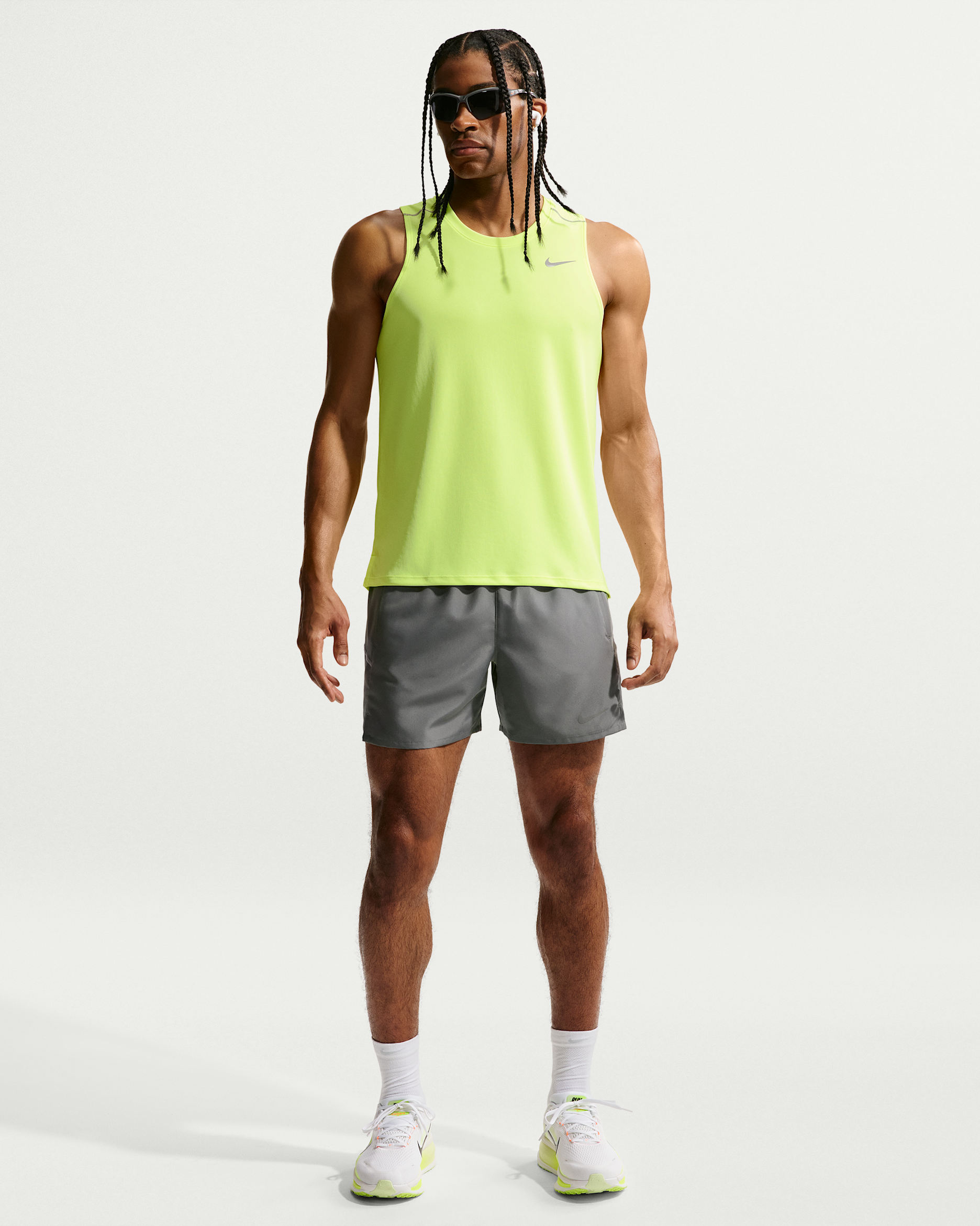 Nike Miler Men's Dri-FIT 2-in-1 12.5cm (approx.) Running Shorts - Smoke Grey/Smoke Grey