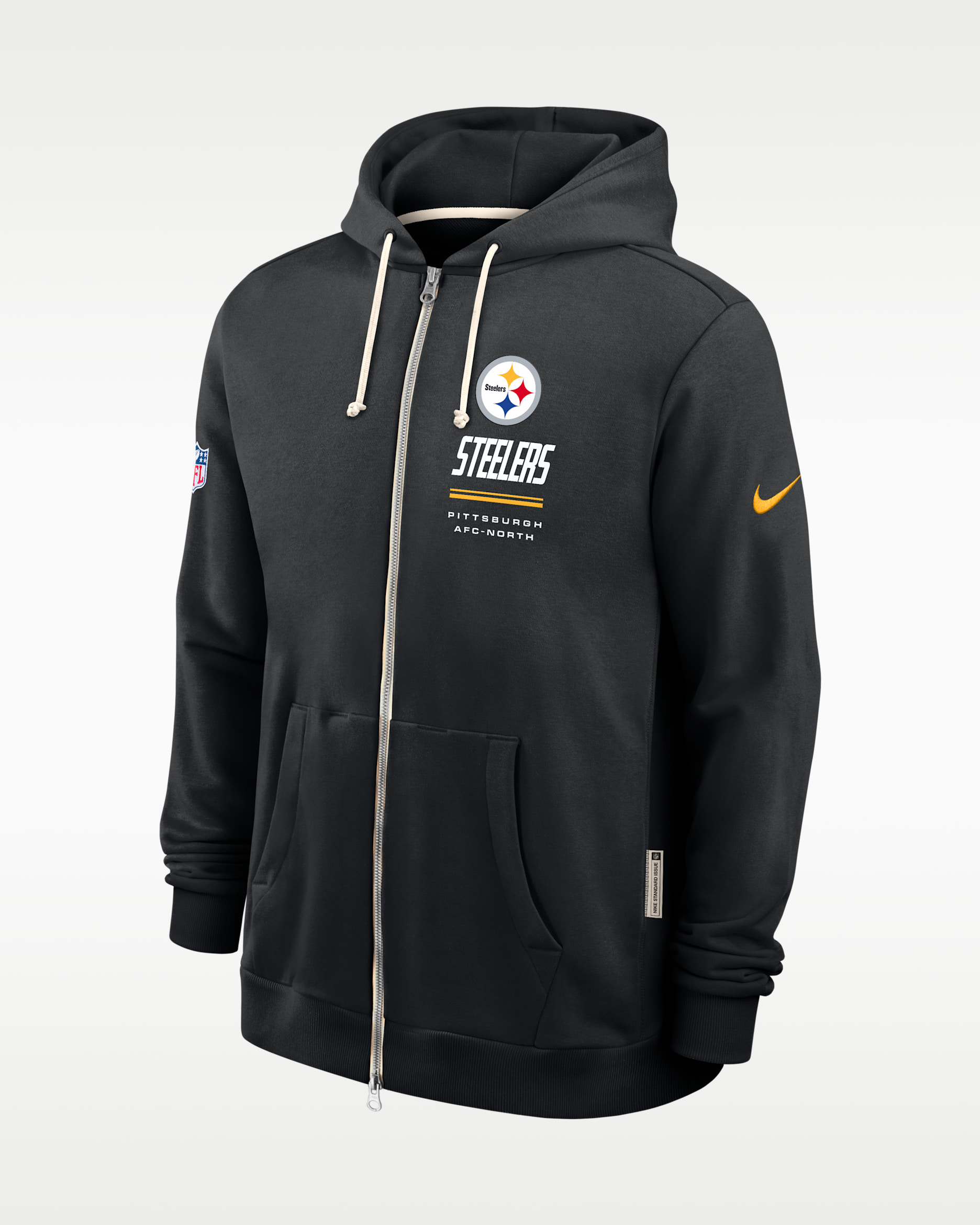 Pittsburgh Steelers Sideline Standard Issue Men's Nike Dri-FIT NFL Full-Zip Hoodie - Black