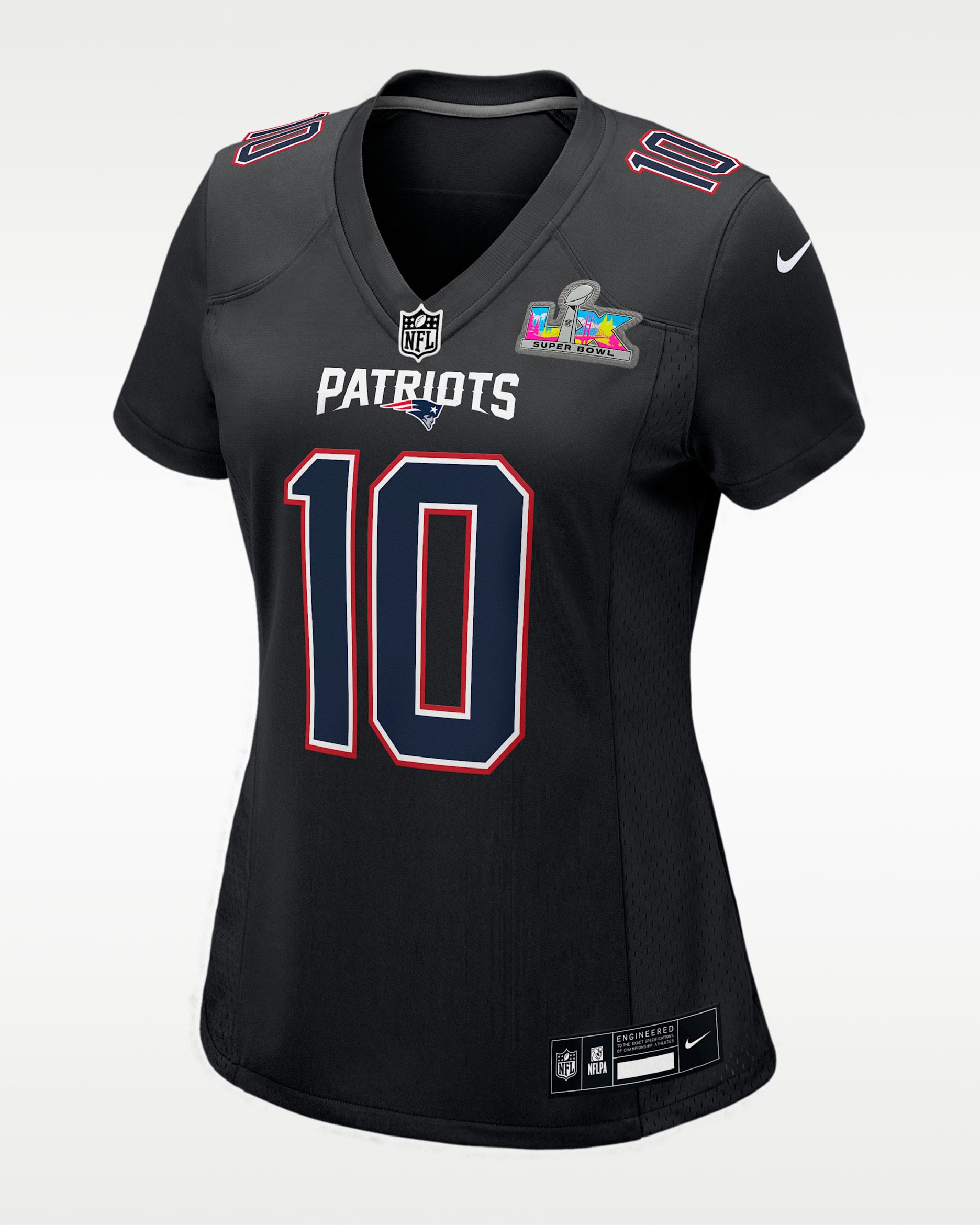 Drake Maye New England Patriots Super Bowl LX Women's Nike NFL Game Fashion Jersey - Black