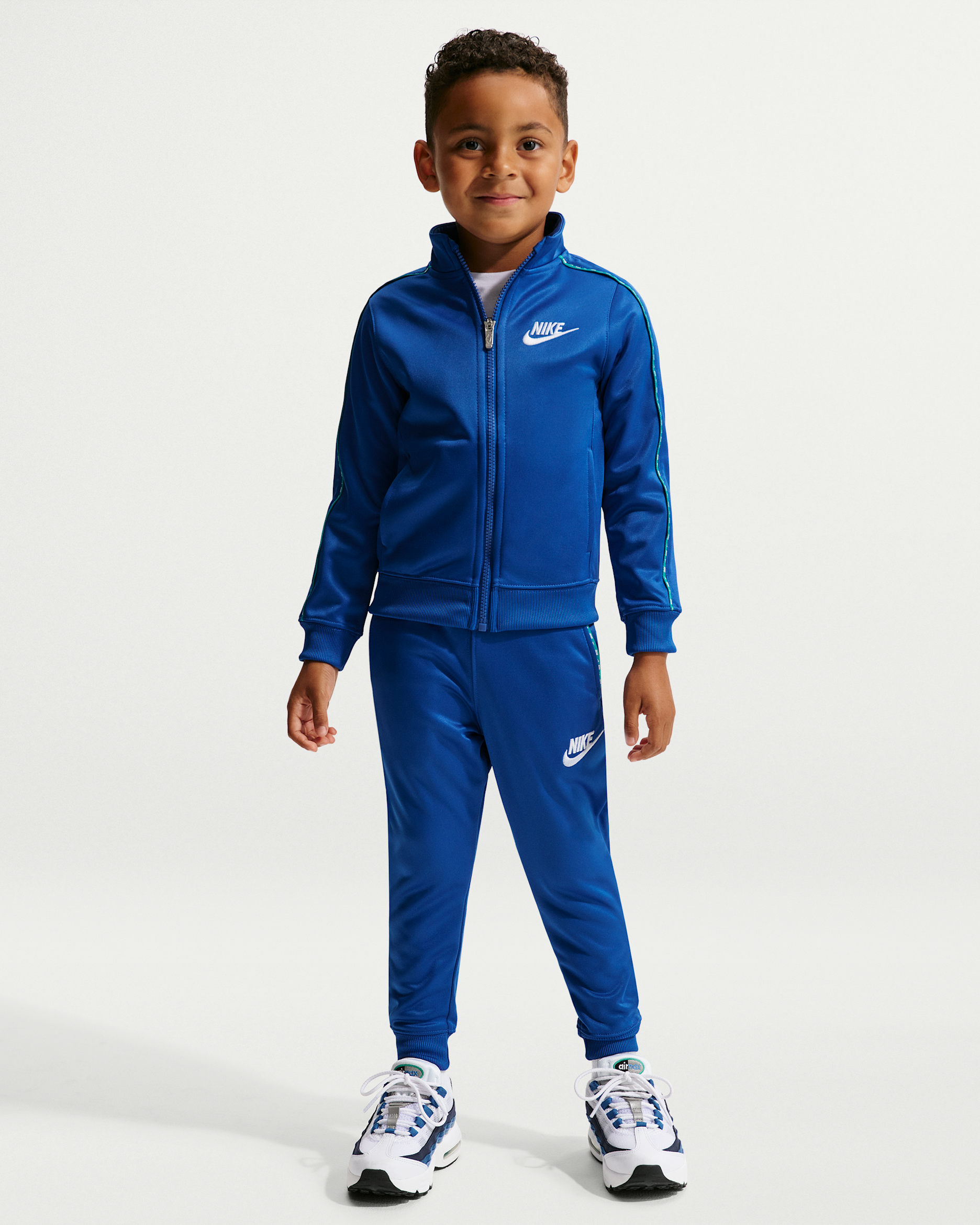 Nike Little Kids' Dri-FIT Lifestyle 2-Piece Full-Zip Propus Piping Set - Game Royal