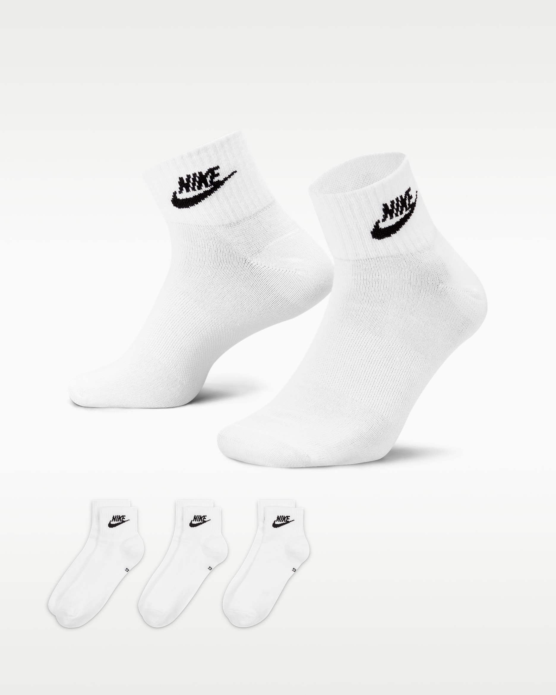 Calcetines al tobillo (3 pares) Nike Everyday Essential - Blanco/Negro