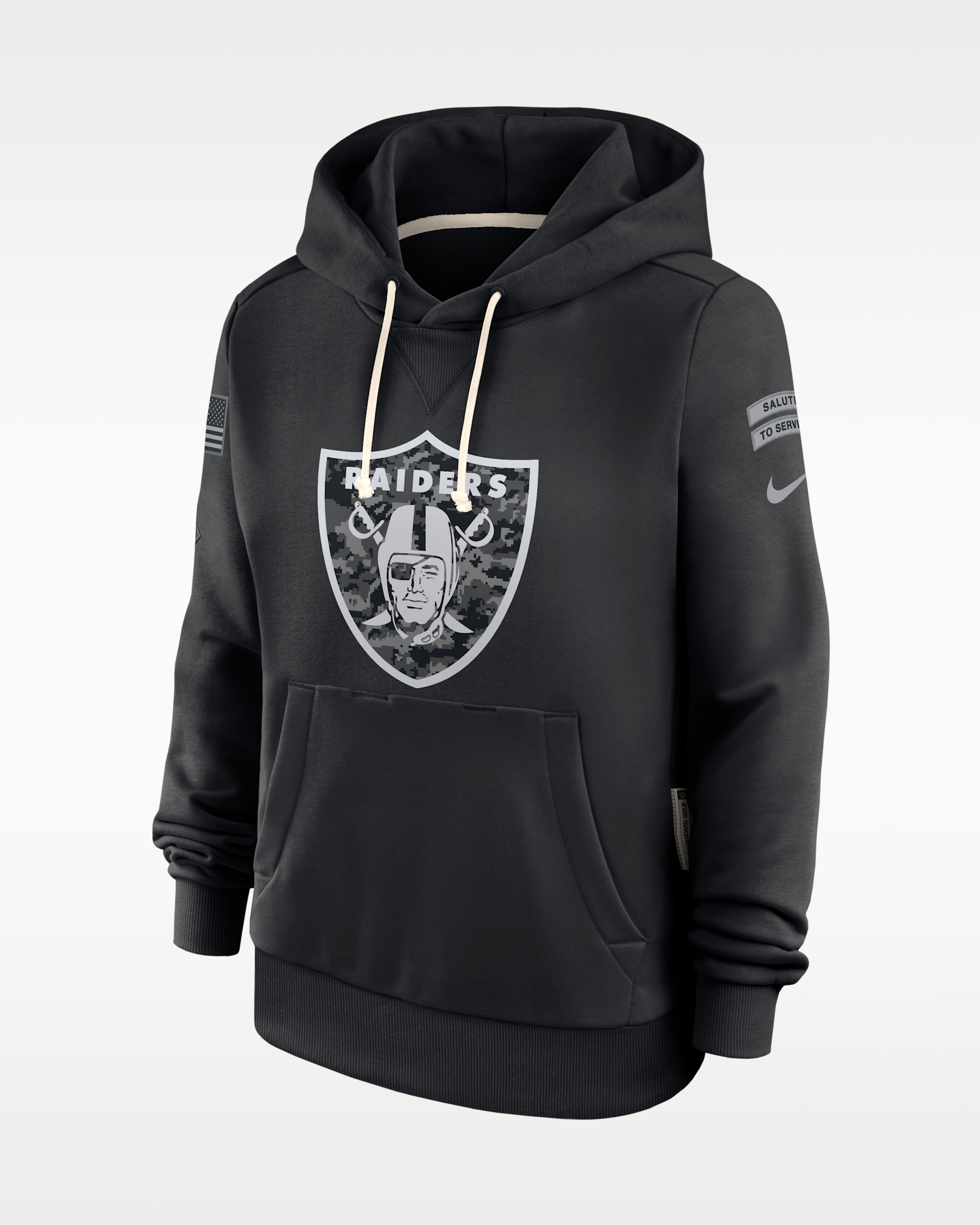 Las Vegas Raiders Salute to Service Sideline Women's Nike Dri-FIT NFL Pullover Hoodie - Black