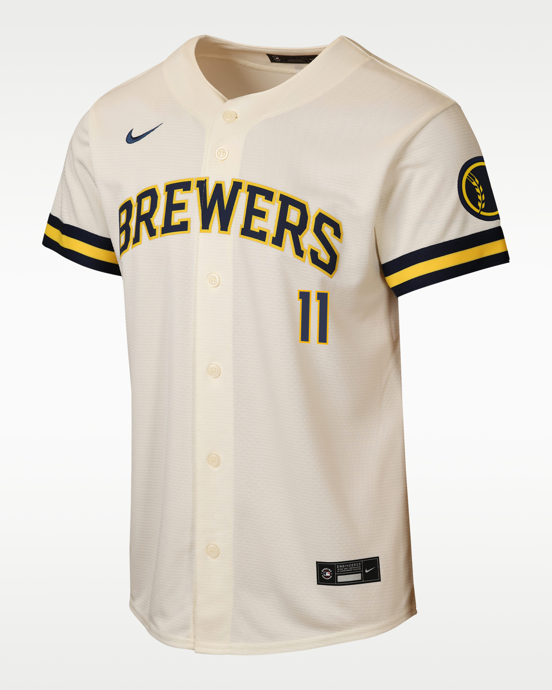 Jackson Chourio Milwaukee Brewers Big Kids' Nike MLB Stadium Home Jersey - Cream