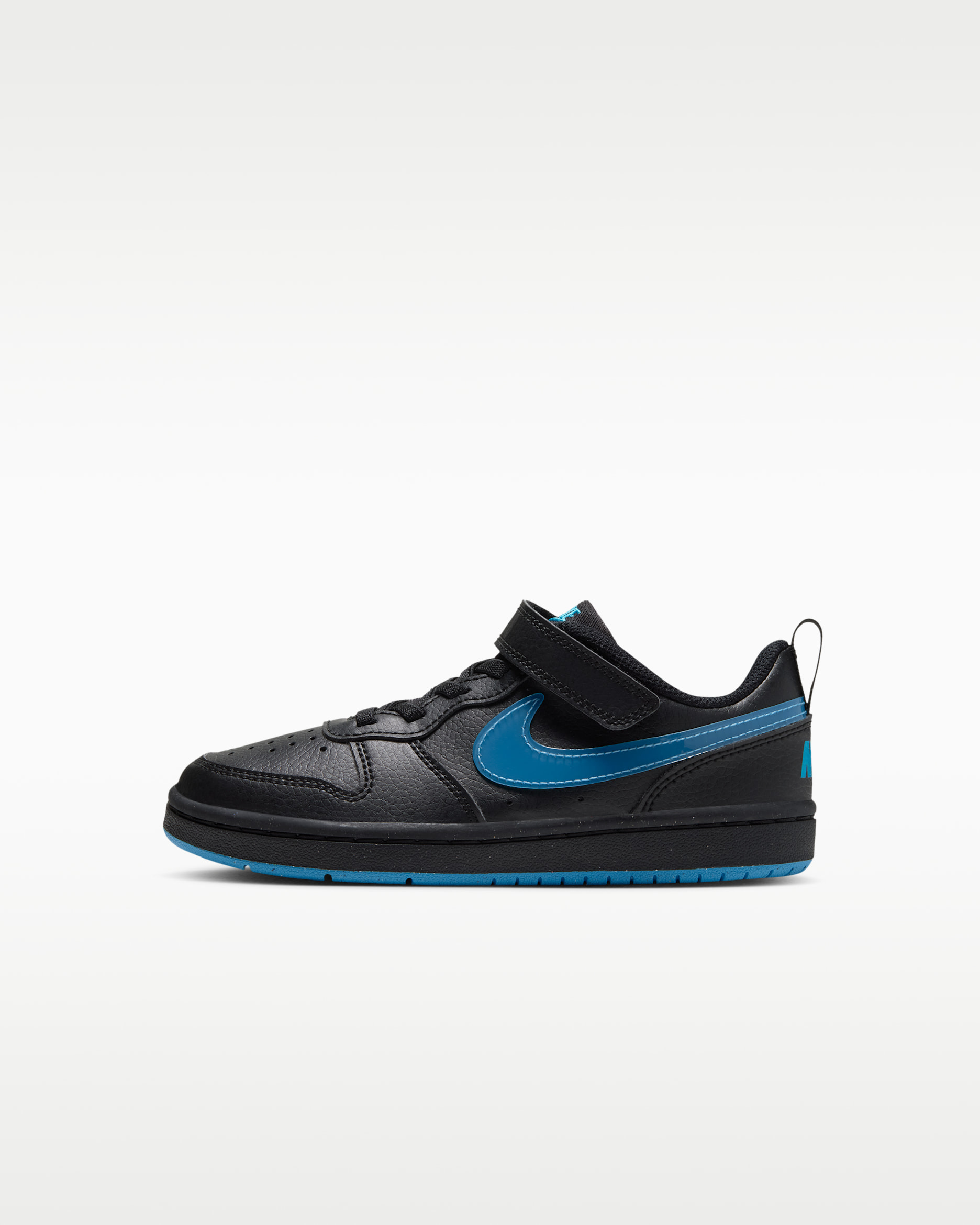 Nike Court Borough Low sko til små barn - Svart/Light Current Blue
