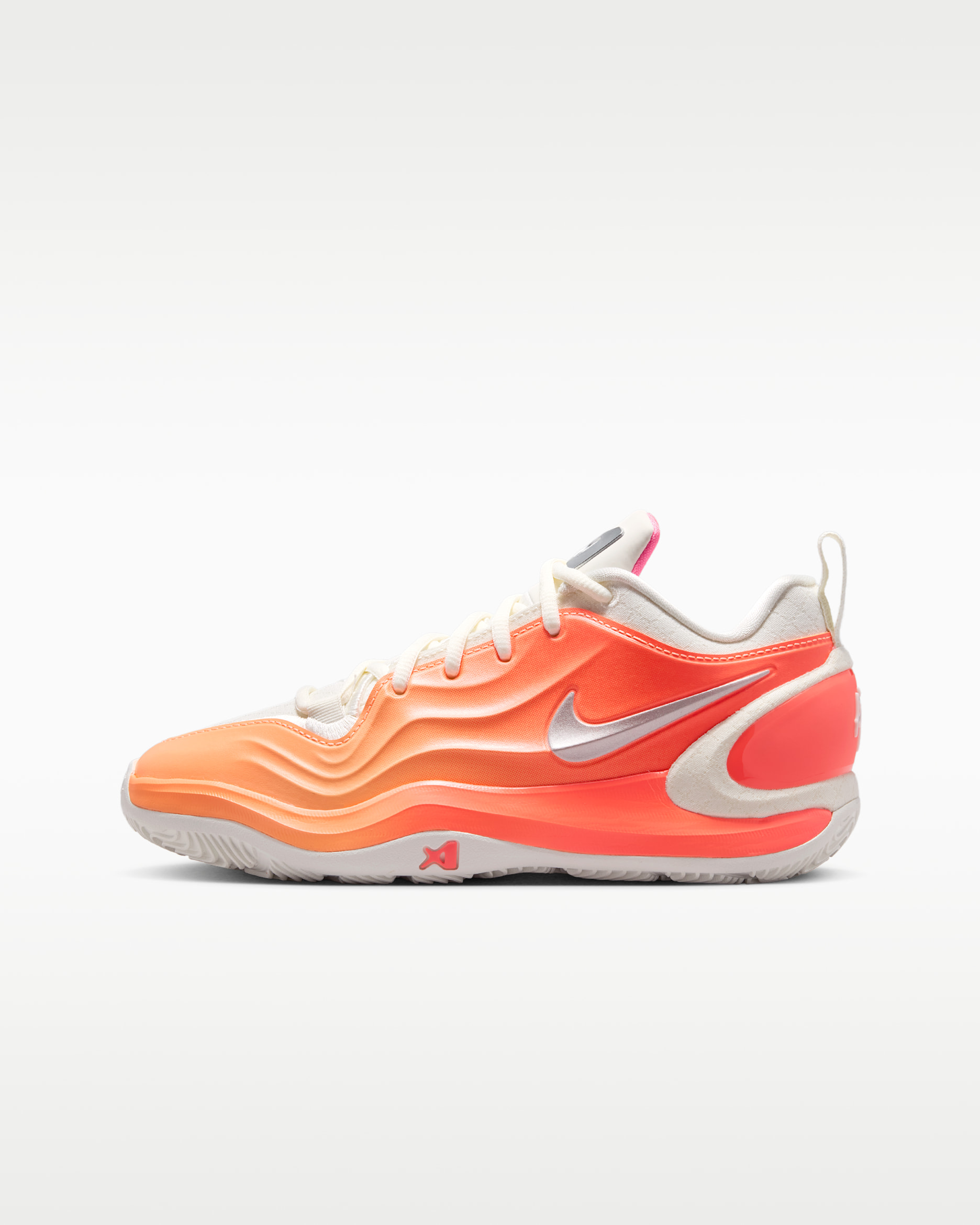 Tenis de básquetbol A'ja Wilson para niños grandes A'Two - Naranja pulso/Vela/Lava cálido/Plata metalizado