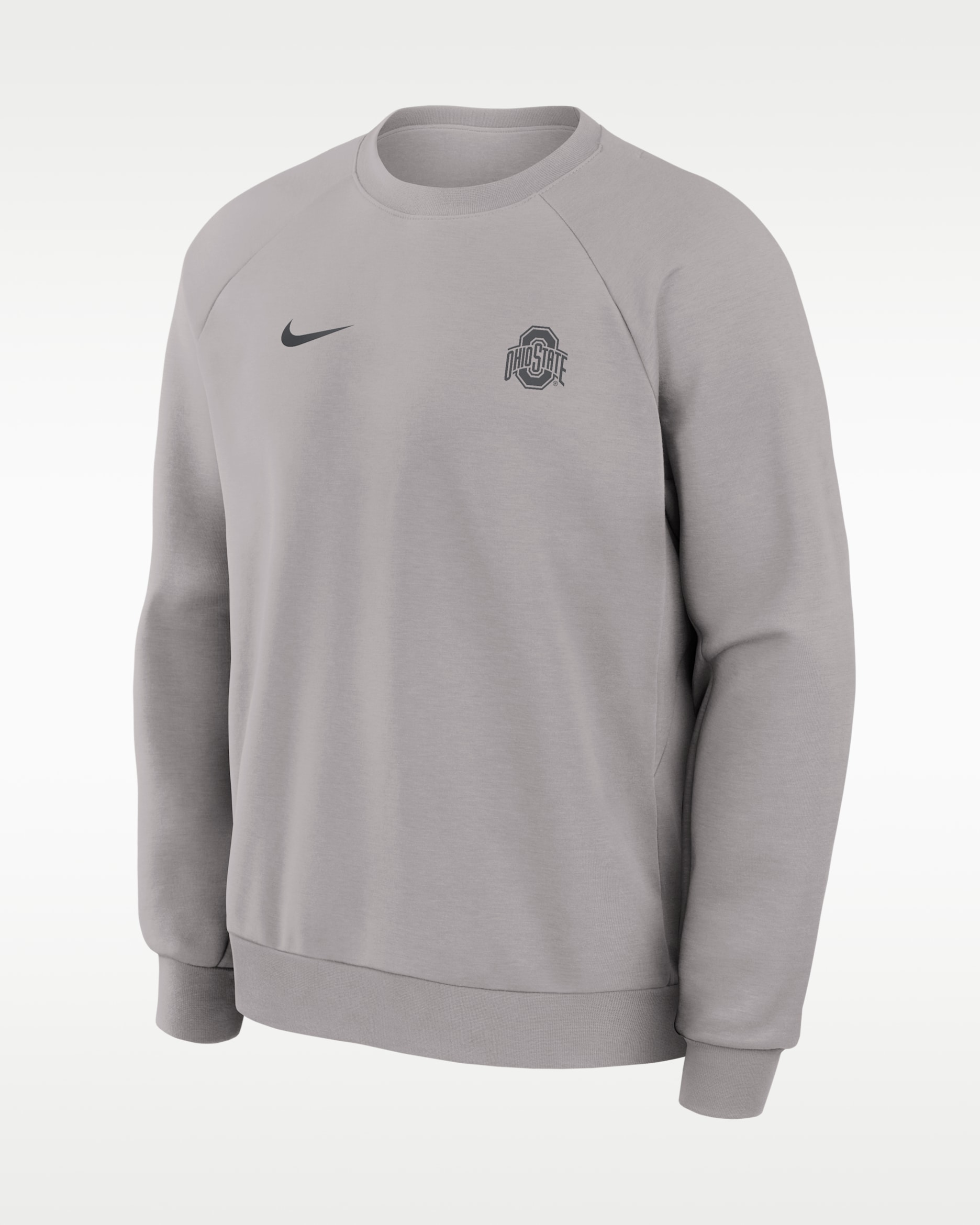 Ohio State Premium Performance Men's Nike Dri-FIT College Pullover Crew - Pewter Grey