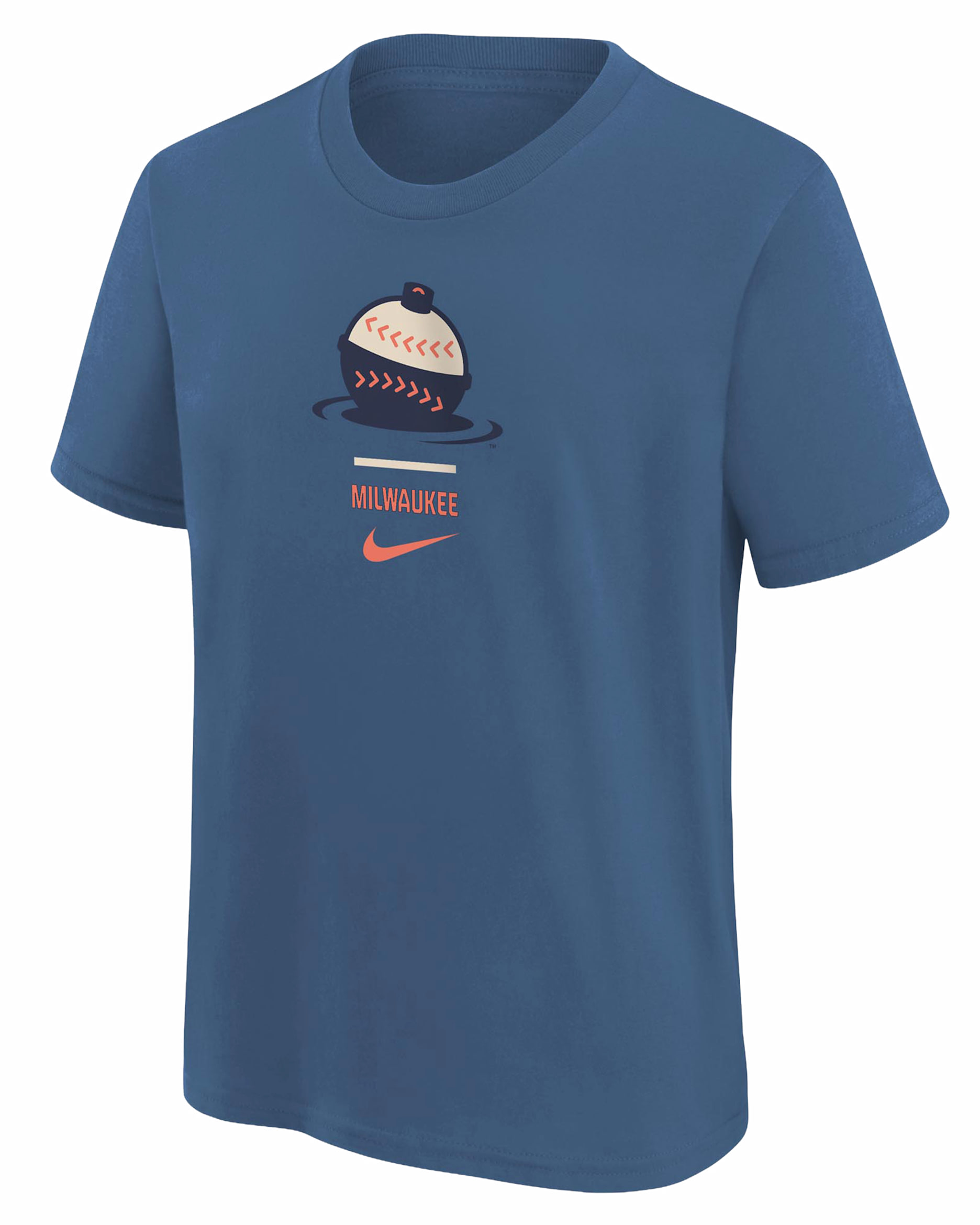 Playera Nike de la MLB para niños talla grande Milwaukee Brewers City Connect - Azul marino