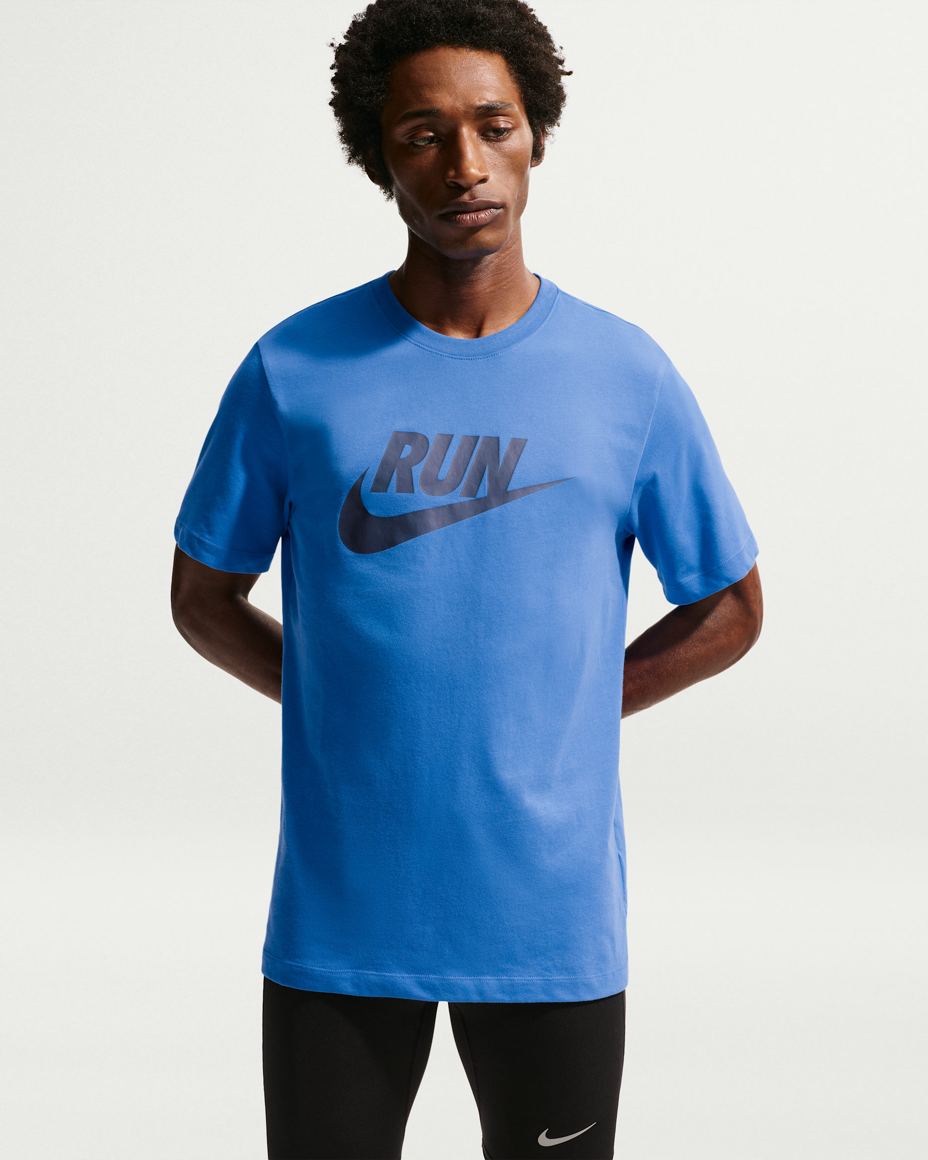 Nike Men's Dri-FIT Running T-Shirt - Blue Crystal/Thunder Blue