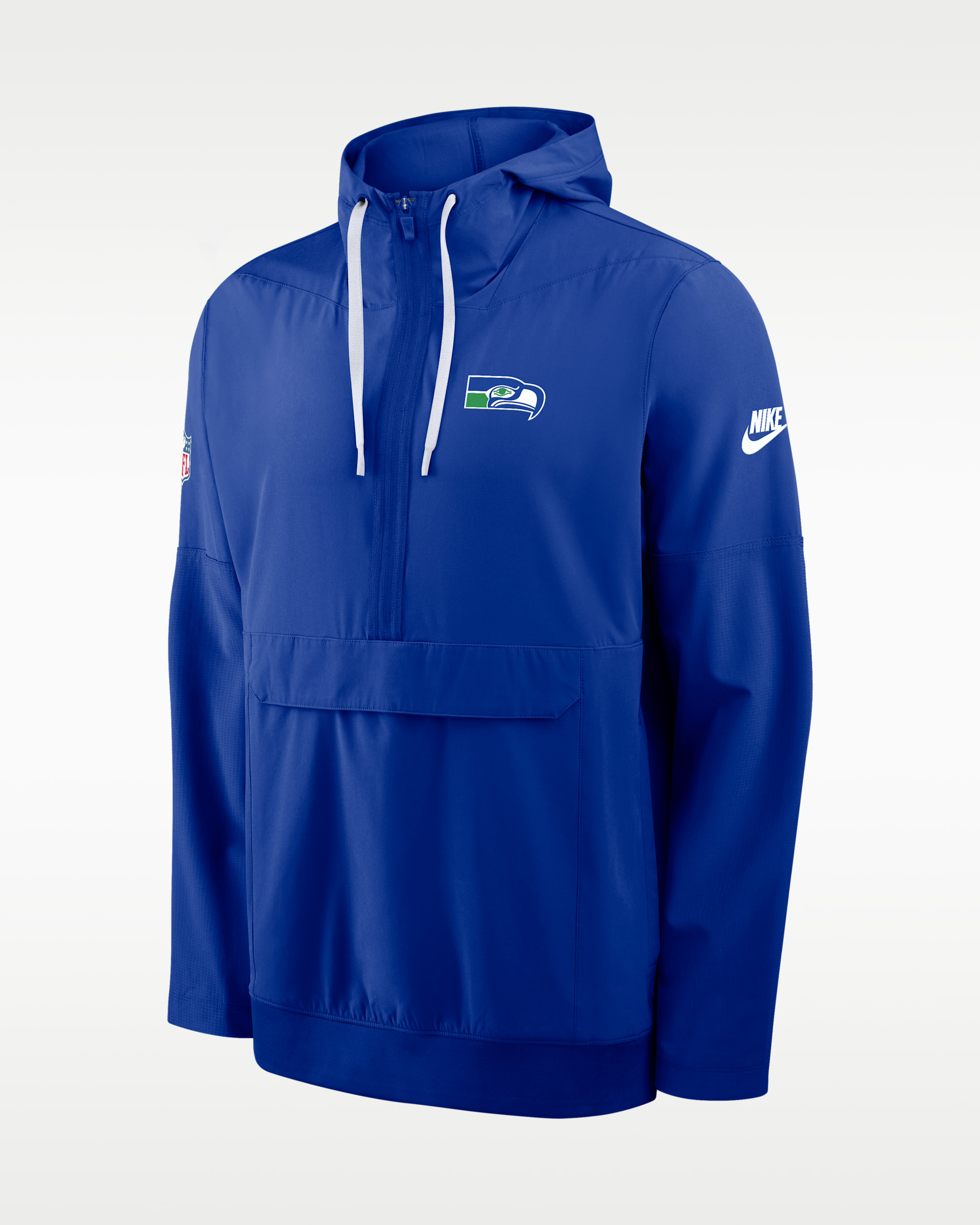 Seattle Seahawks Alt Anorak Men's Nike NFL 1/2-Zip Hooded Jacket - Royal