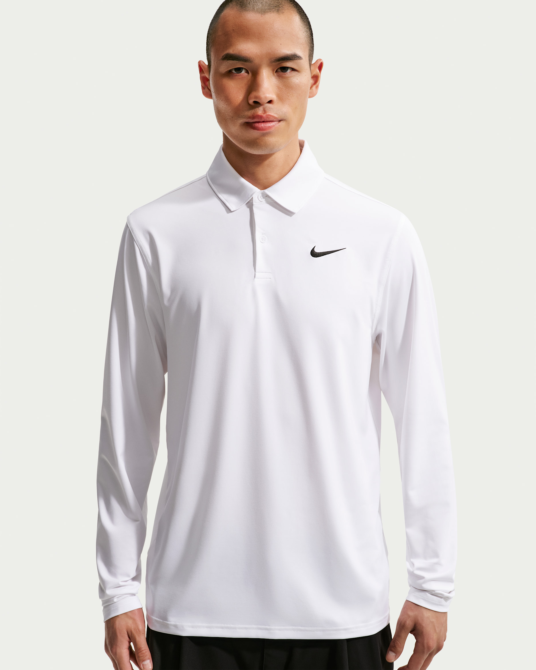 나이키 벨로시티 남성 드라이 핏 긴팔 골프 폴로 - 화이트/블랙