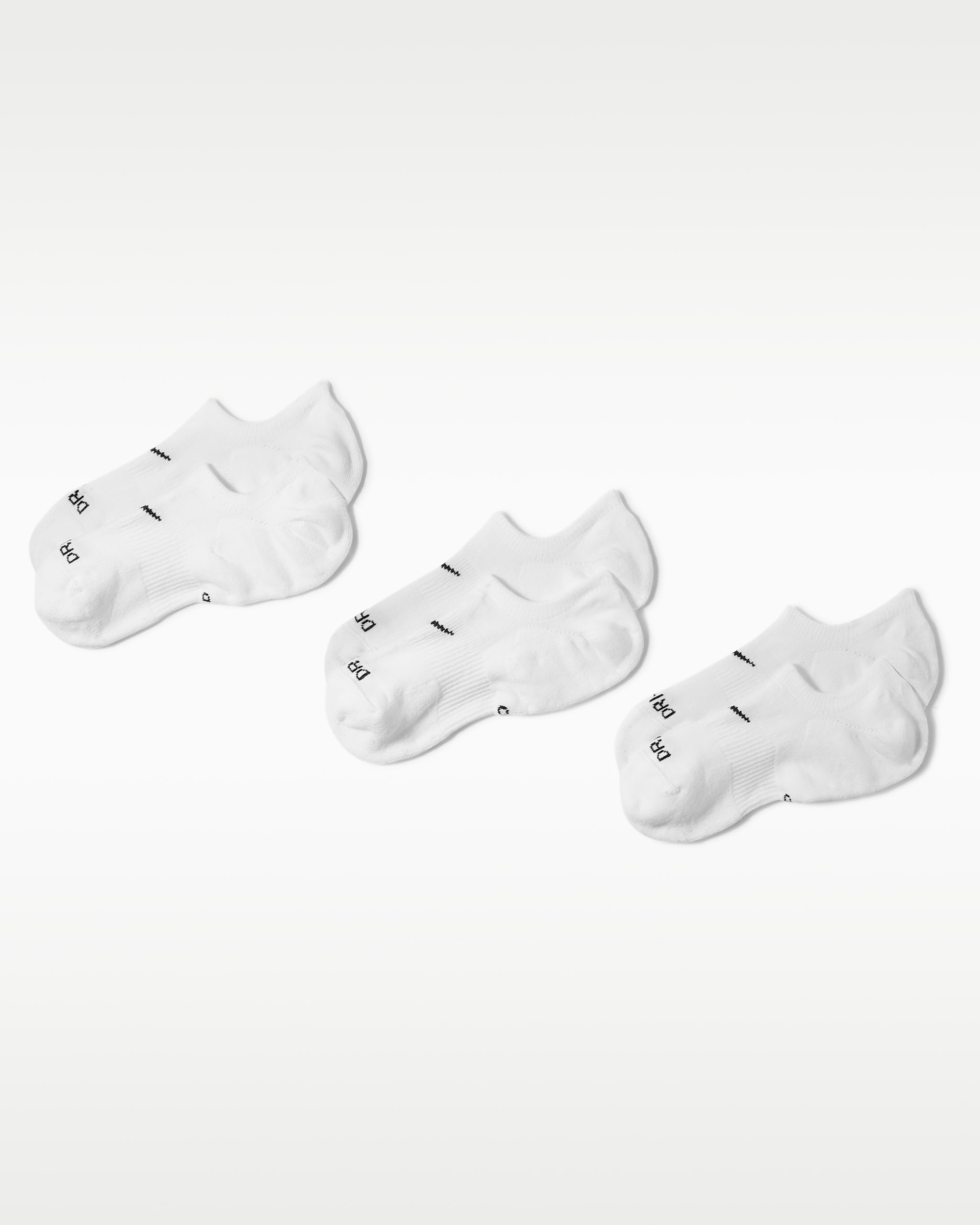 Socquettes ouvertes de training Nike Everyday Plus Cushioned pour Femme (3 paires) - Blanc/Noir