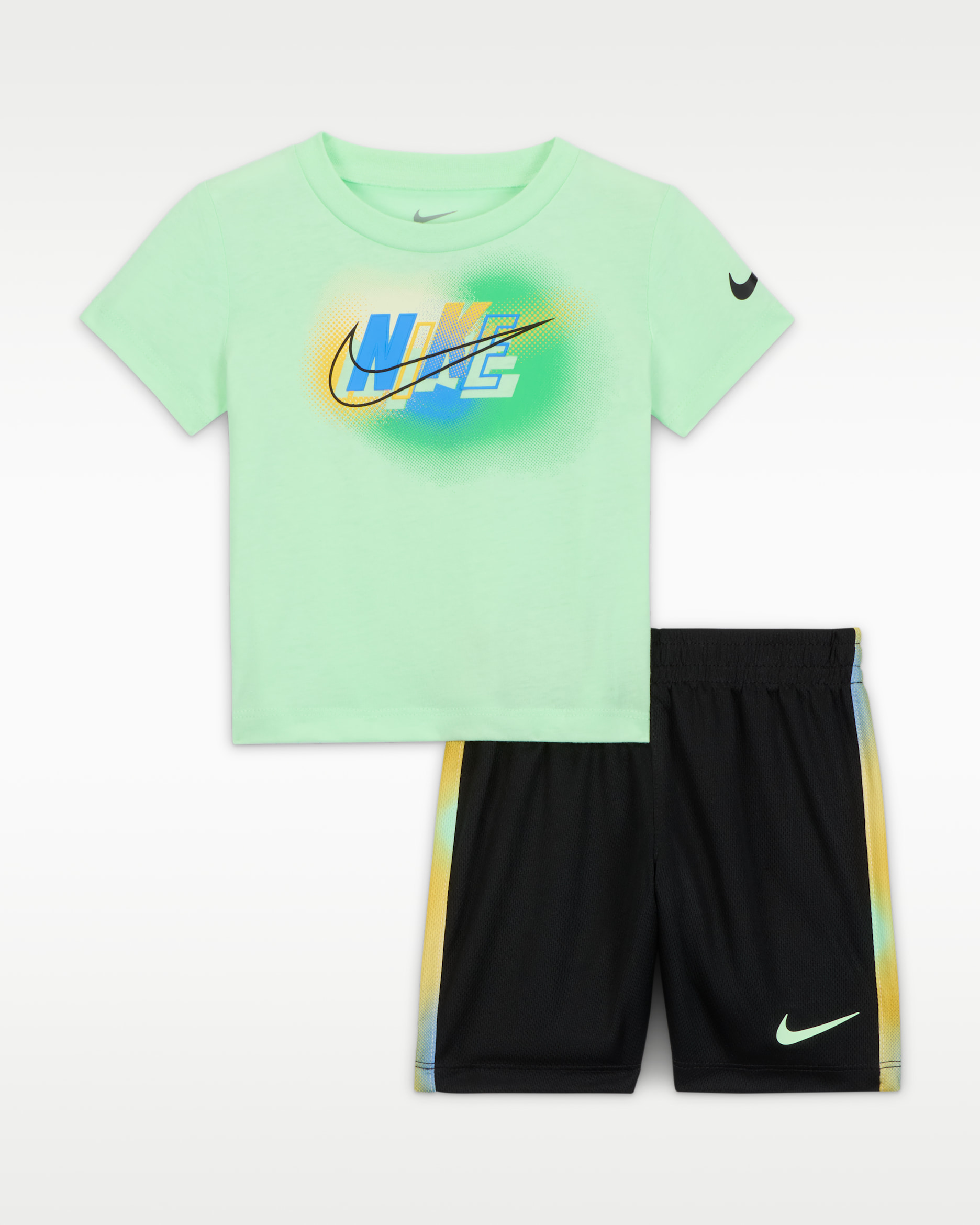 Conjunto com calções Nike Hazy Rays para bebé (12-24 meses) - Preto