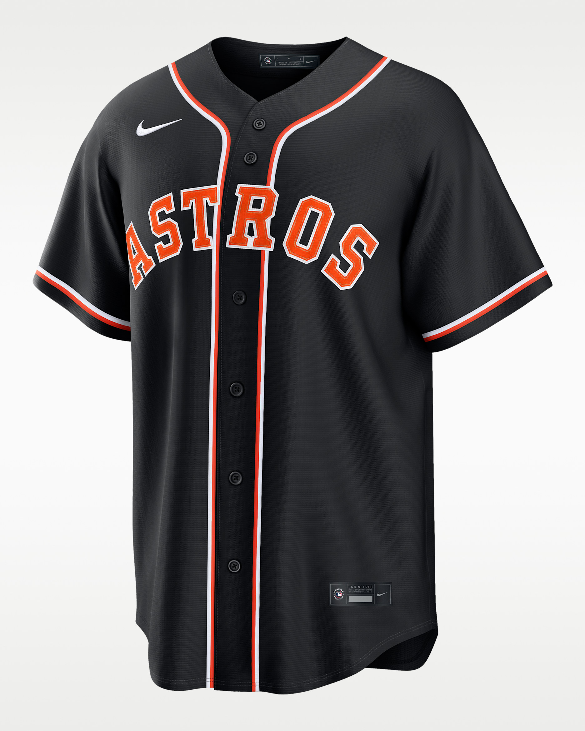 Houston Astros Men's Nike MLB Replica Fashion Jersey - Black/Orange