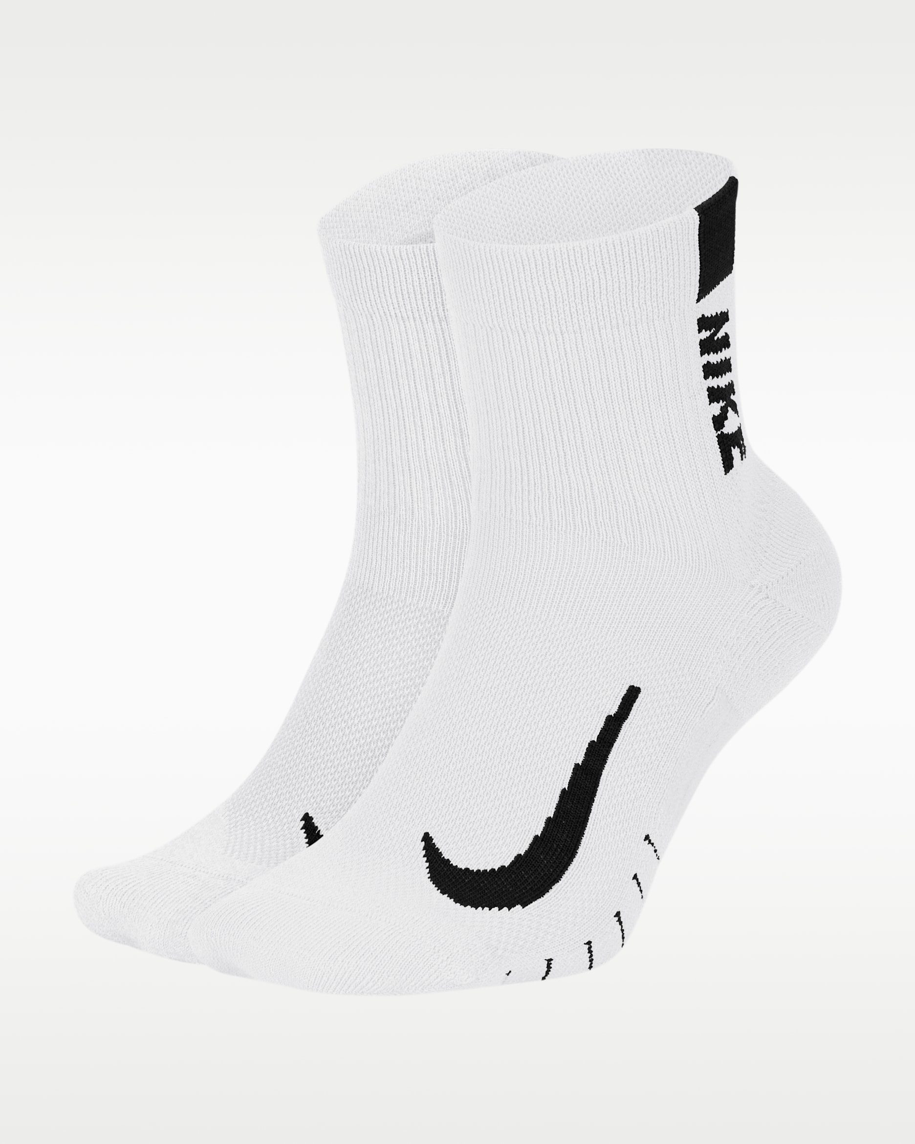 Calcetines al tobillo de running Nike Multiplier (2 pares) - Blanco/Negro