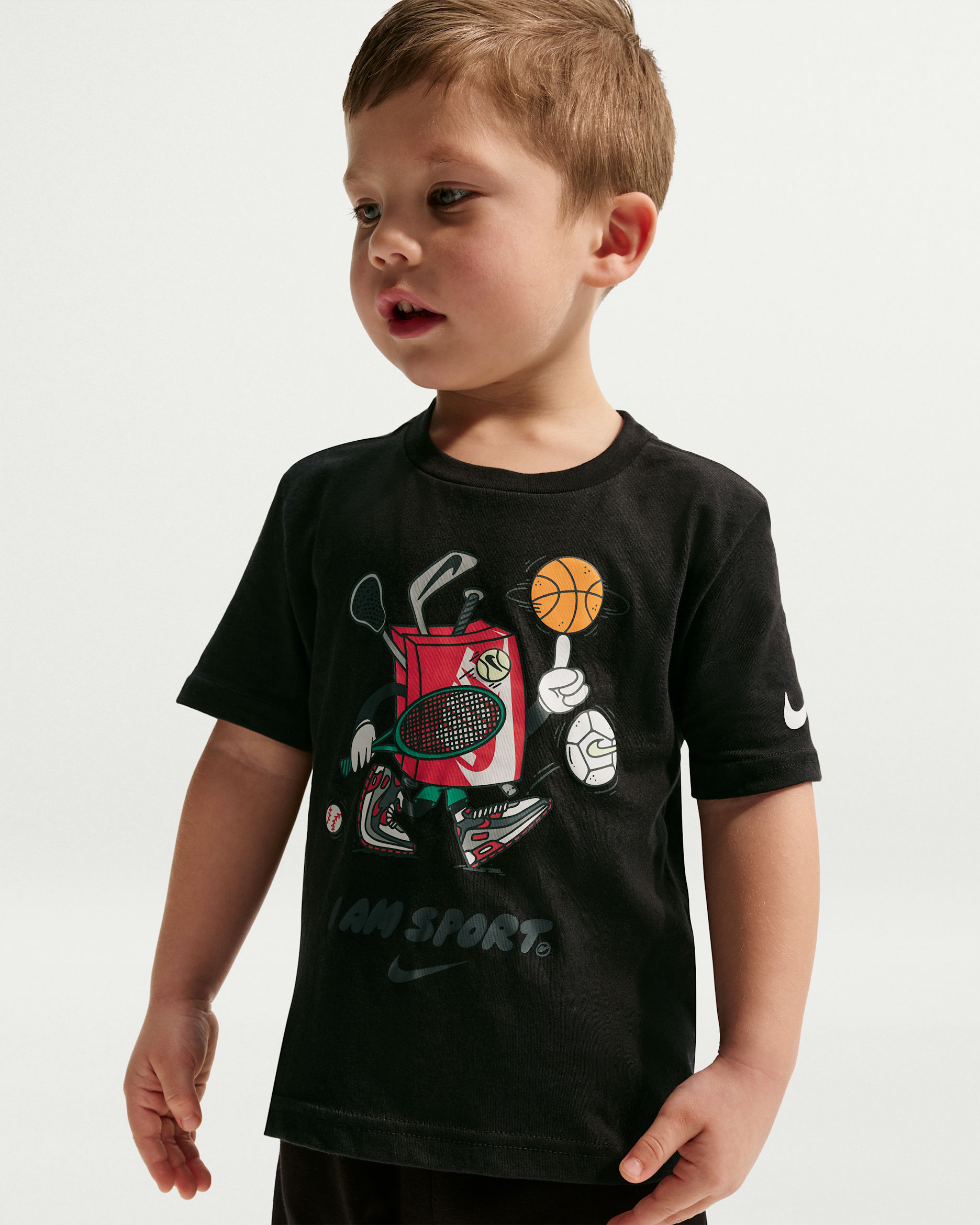 Nike Toddler 'I Am Sport' Boxy Graphic T-Shirt - Black