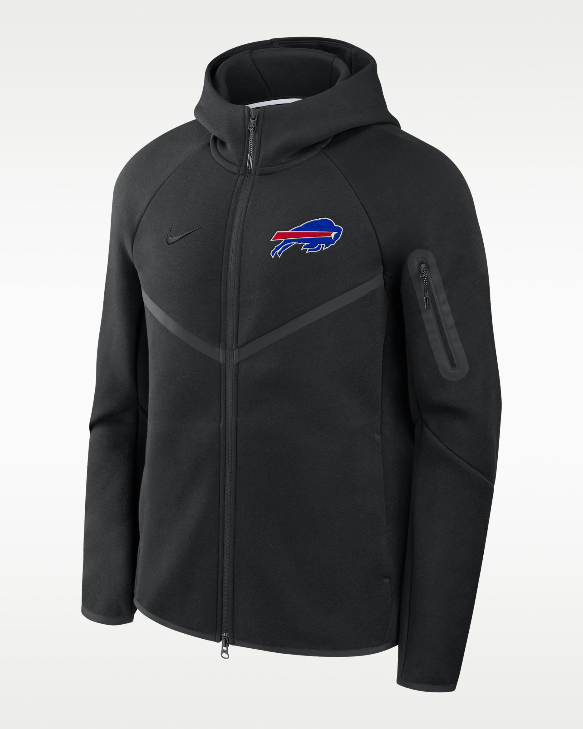 Buffalo Bills Tech Fleece Windrunner Men's Nike NFL Full-Zip Hooded Jacket - Black
