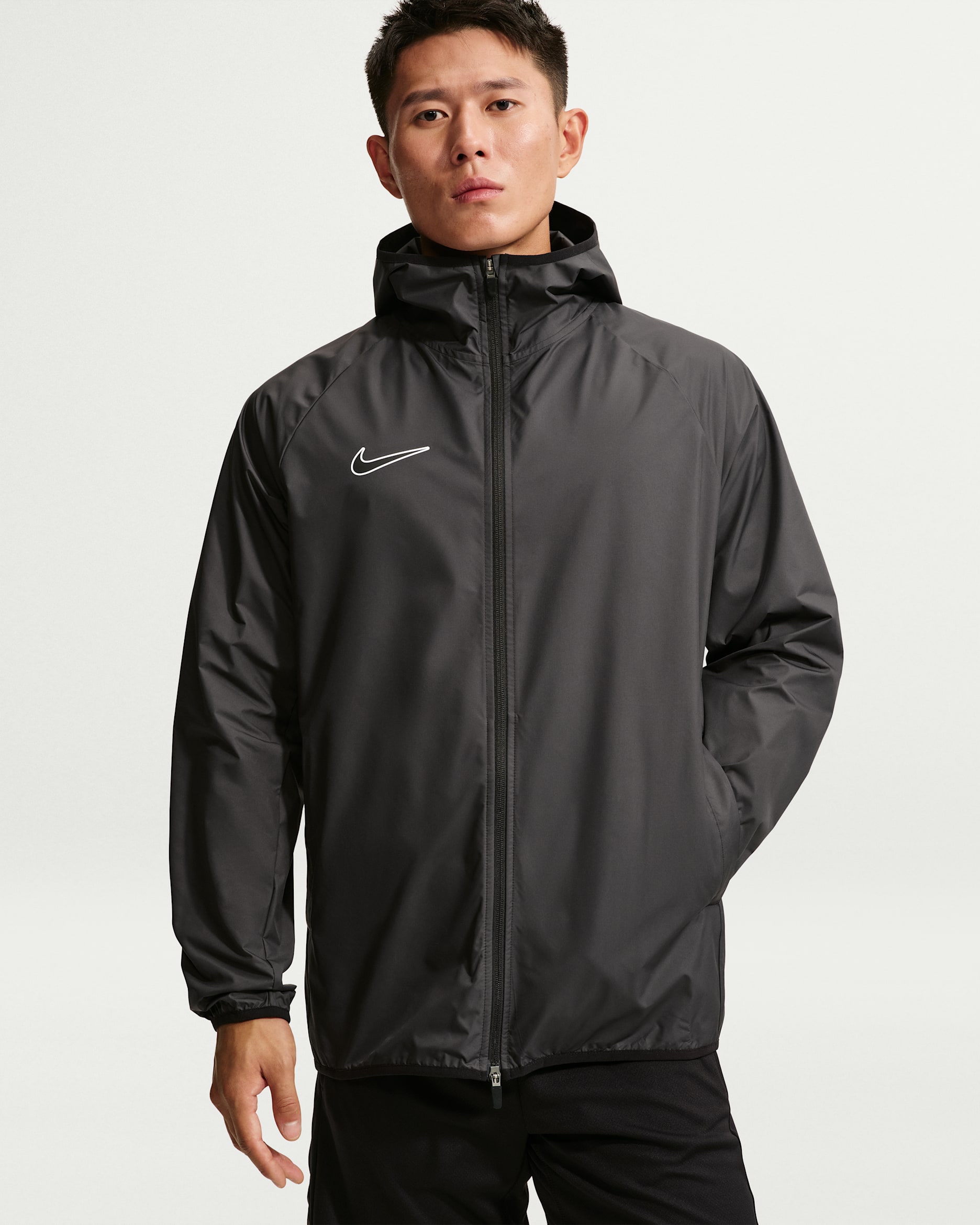 Nike Academy Men's Storm-FIT Football Rain Jacket - Black/Black/White
