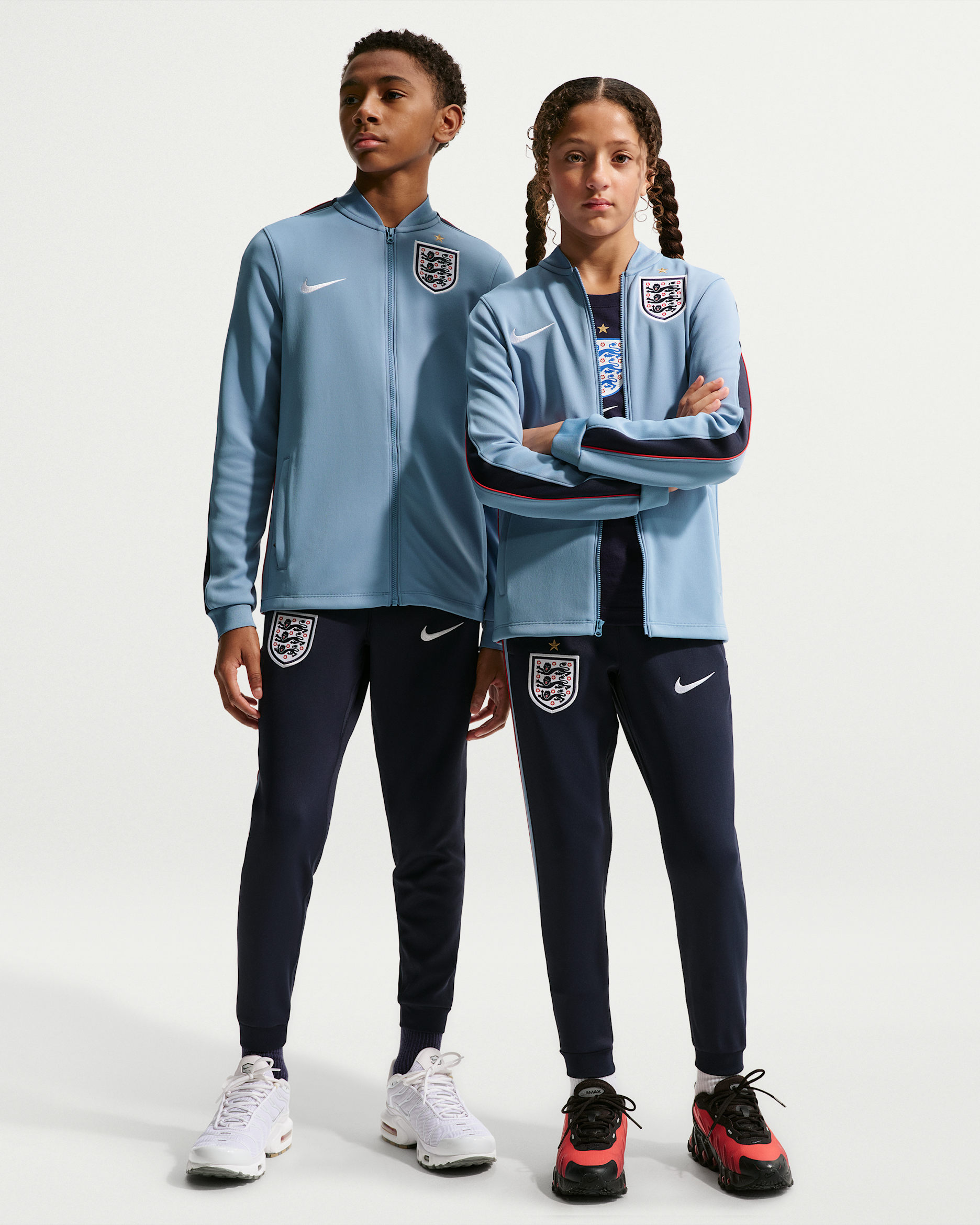 England Strike Older Kids' Nike Dri-FIT Football Knit Tracksuit - Work Blue/Obsidian/Speed Red/White