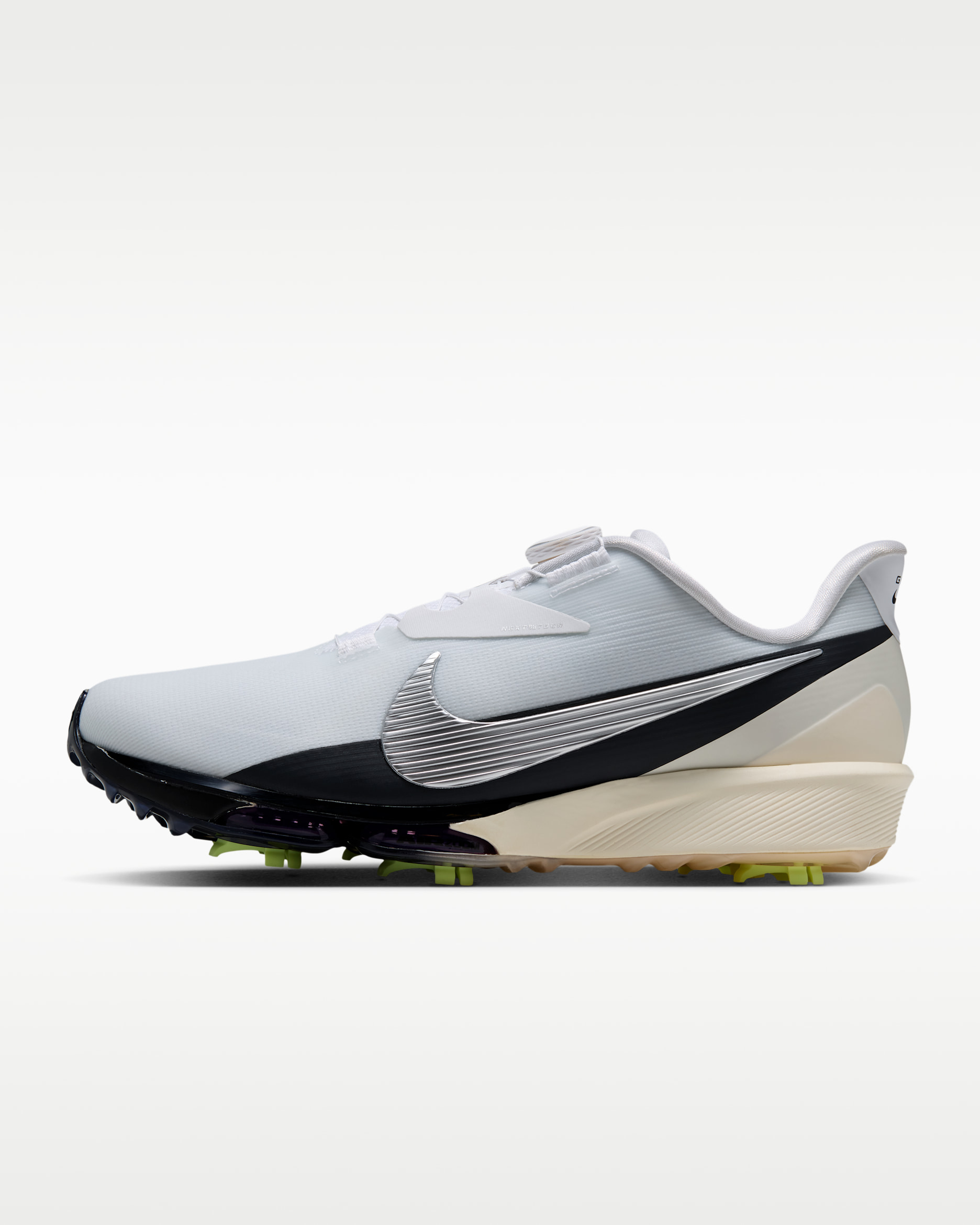 Nike NEXT% TOUR BOA 3 Men's Golf Shoes (Wide) - White/Action Grape/Black/Metallic Silver